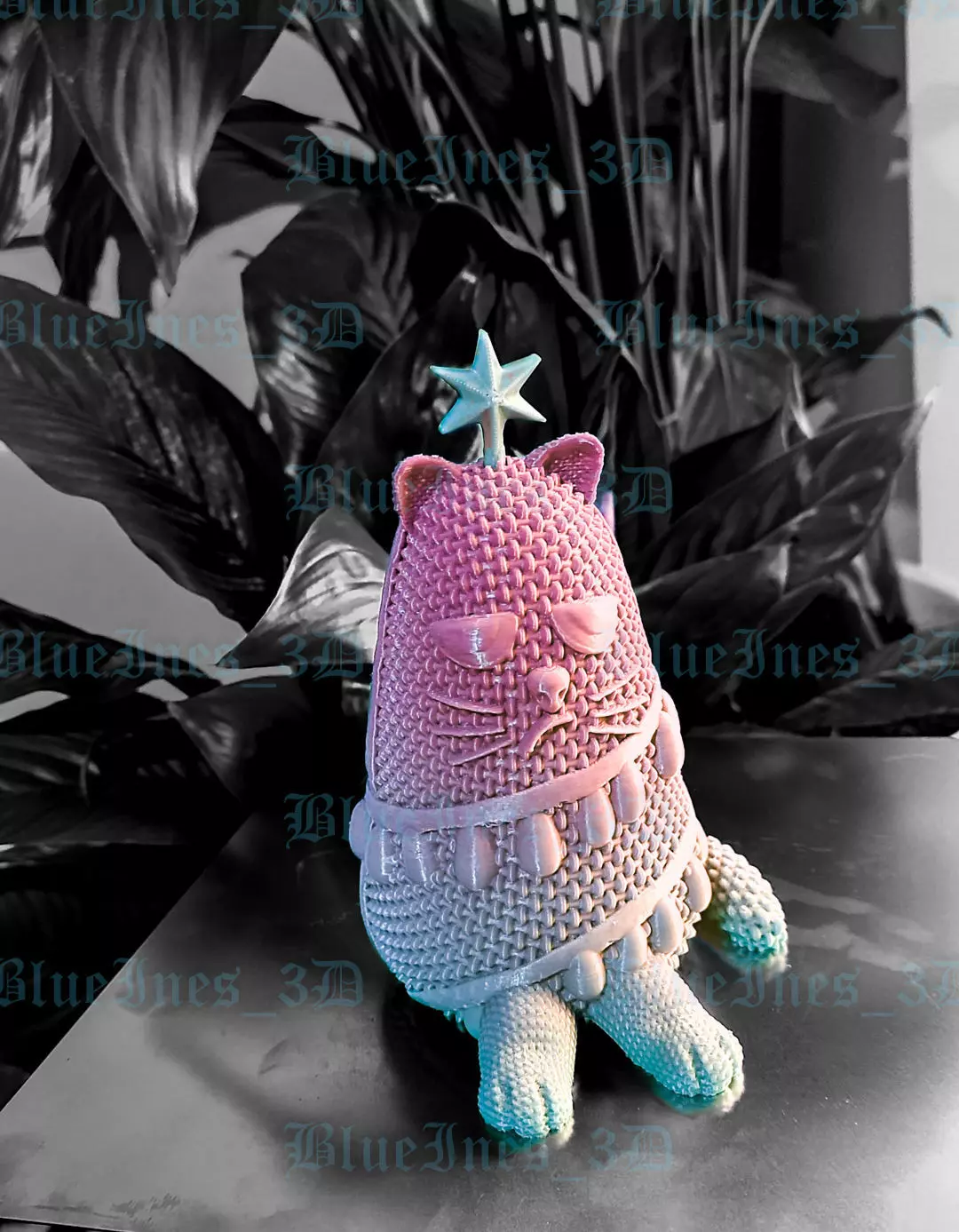CHRISTMASS TREE CROCHET CAT 3D print model_0