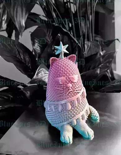 CHRISTMASS TREE CROCHET CAT 3D print model