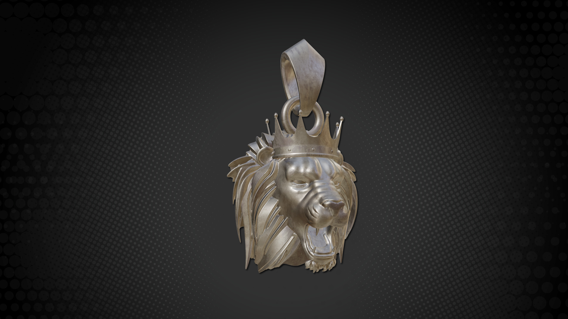 Lion Necklace 3D Print Model - 2 Version 3D print model_8