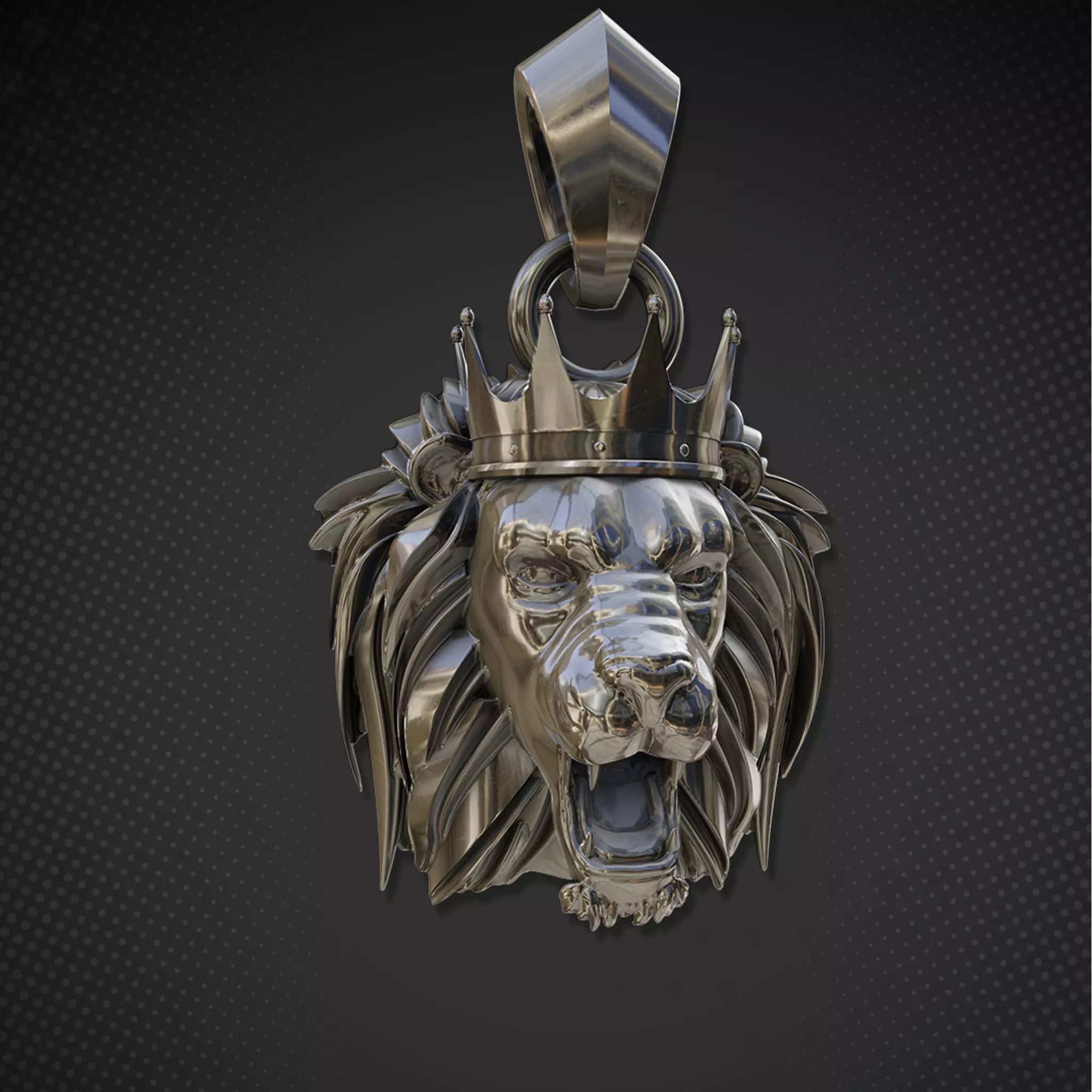 Lion Necklace 3D Print Model - 2 Version 3D print model_0