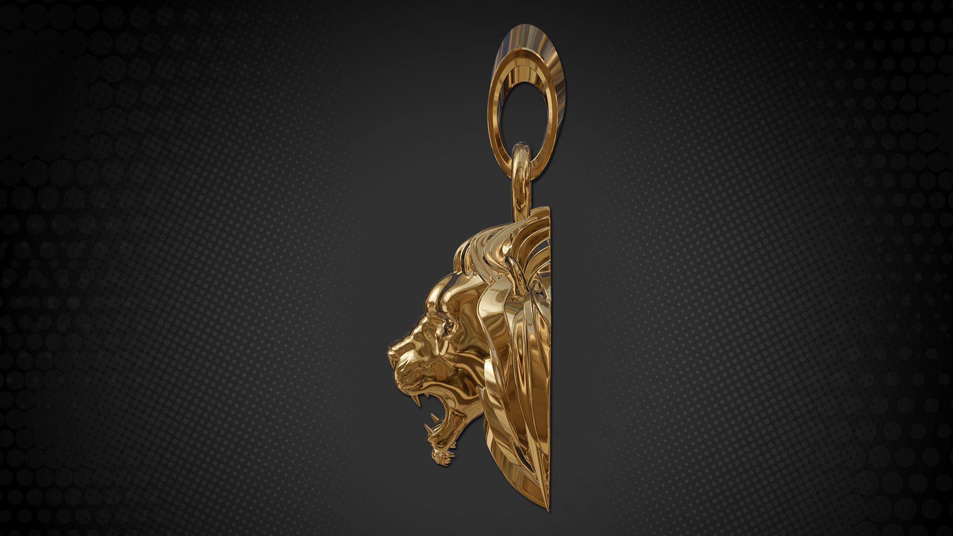 Lion Necklace 3D Print Model - 2 Version 3D print model_4