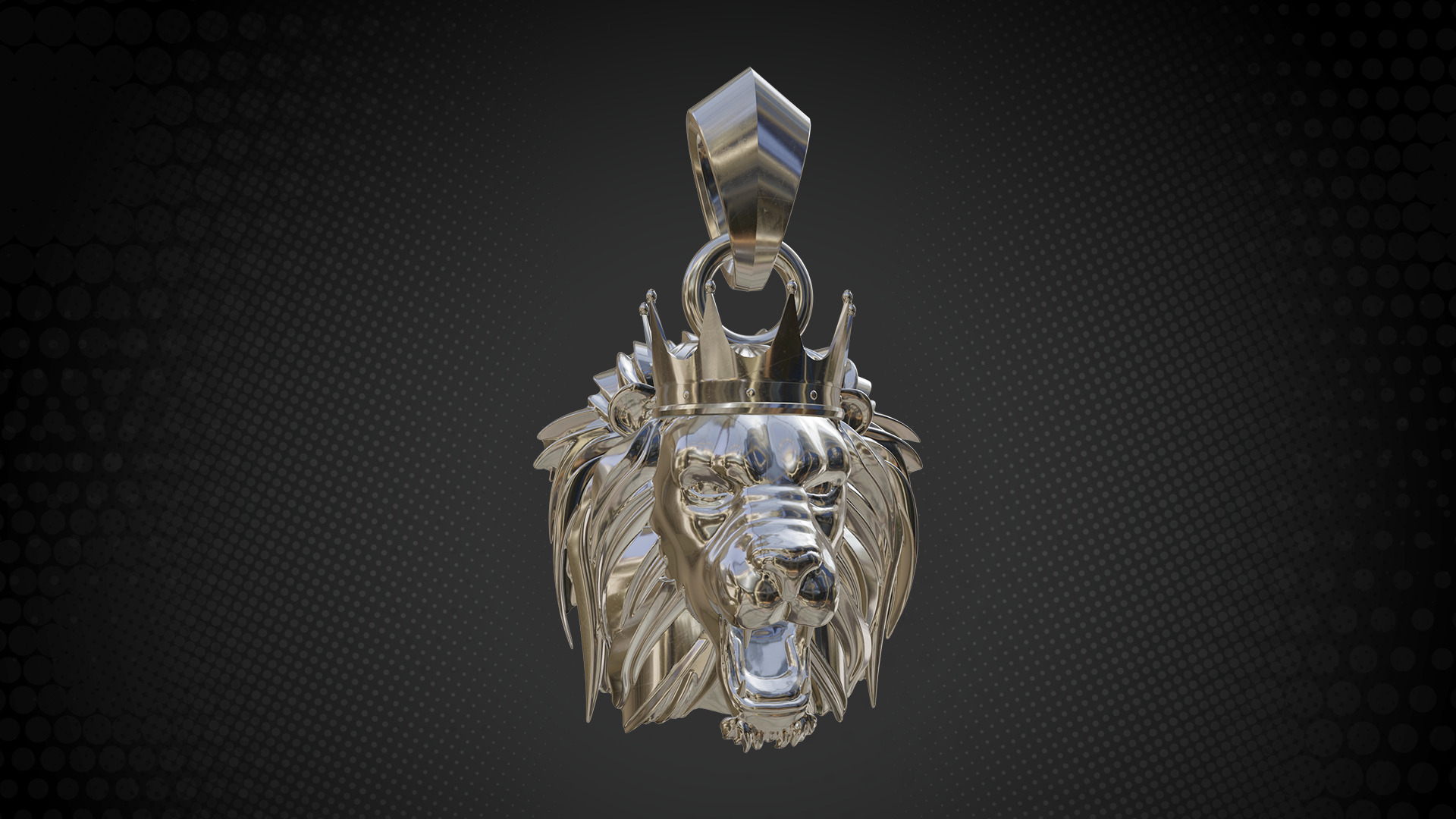 Lion Necklace 3D Print Model - 2 Version 3D print model_3