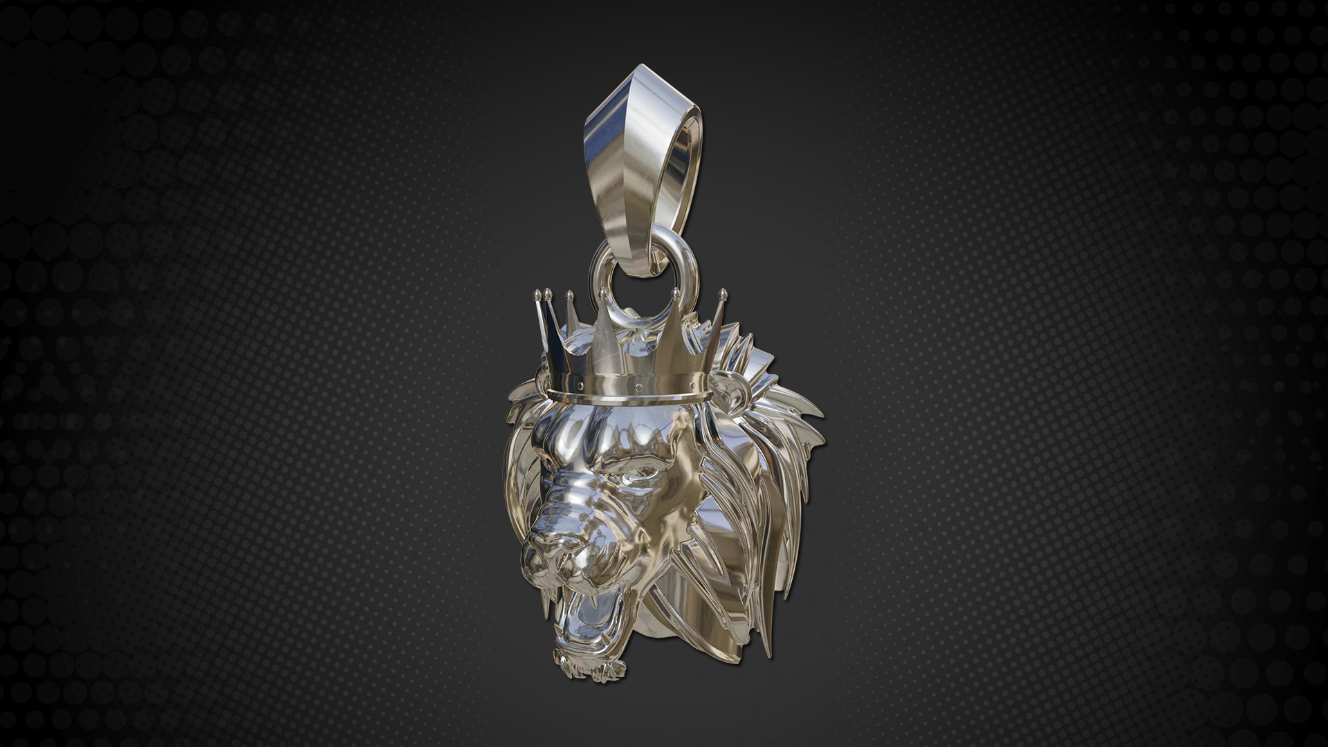 Lion Necklace 3D Print Model - 2 Version 3D print model_7