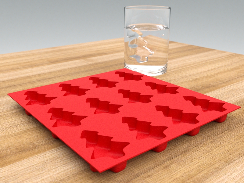 3D printable Ice cube mold Christmas tree 3D print model_1