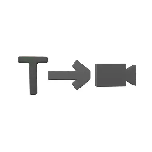 Text To Video Icon v1 002 Low-poly 3D model