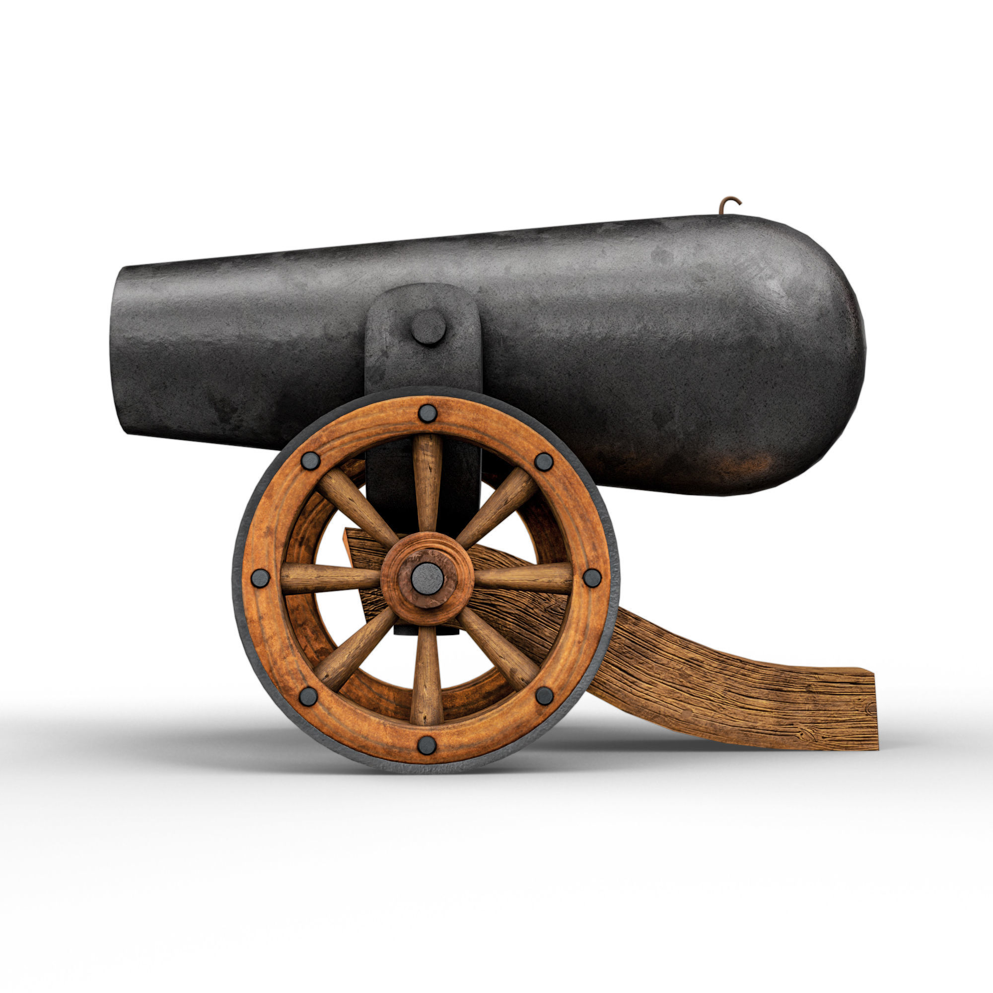 Ancient Medieval Cannon 3D model_4
