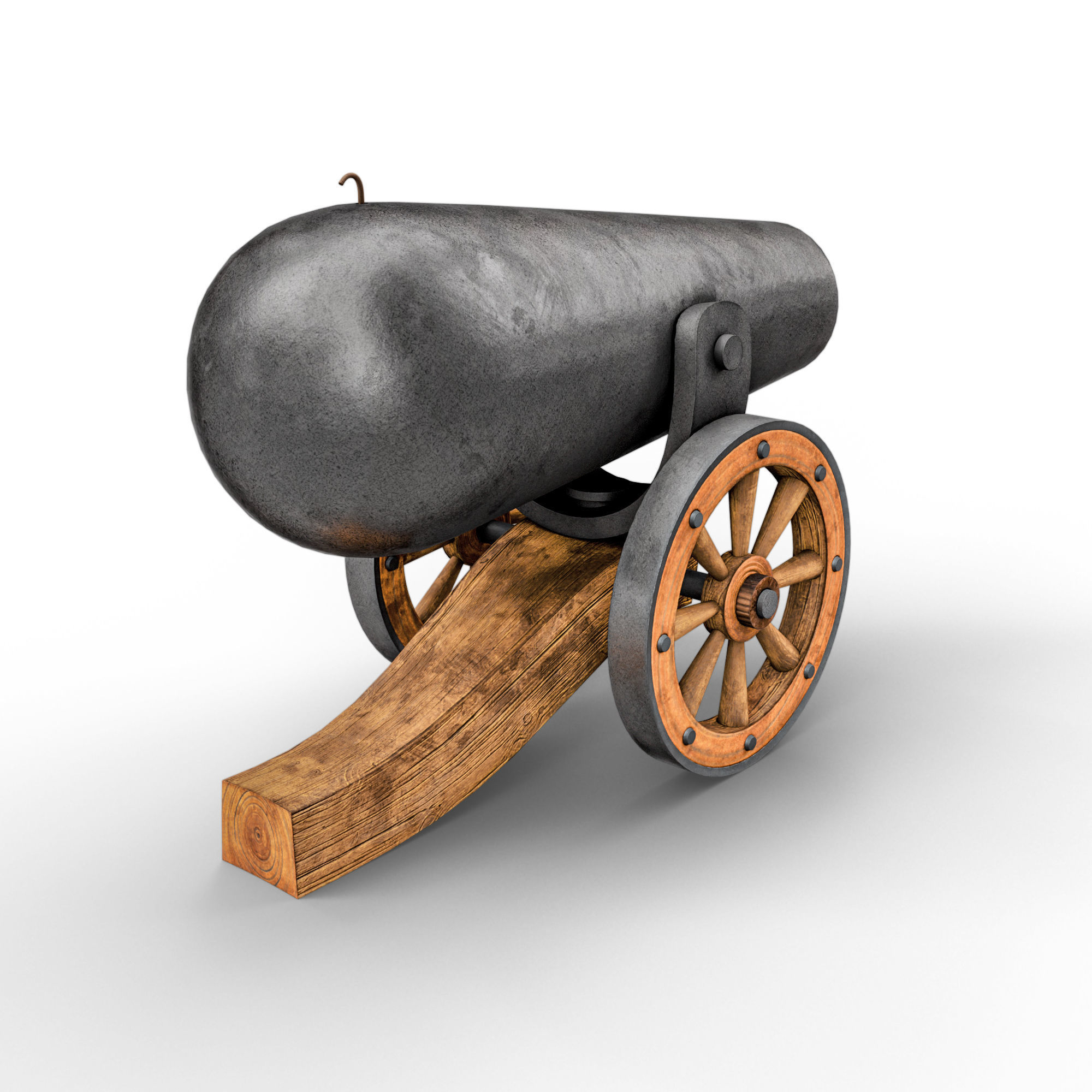 Ancient Medieval Cannon 3D model_8