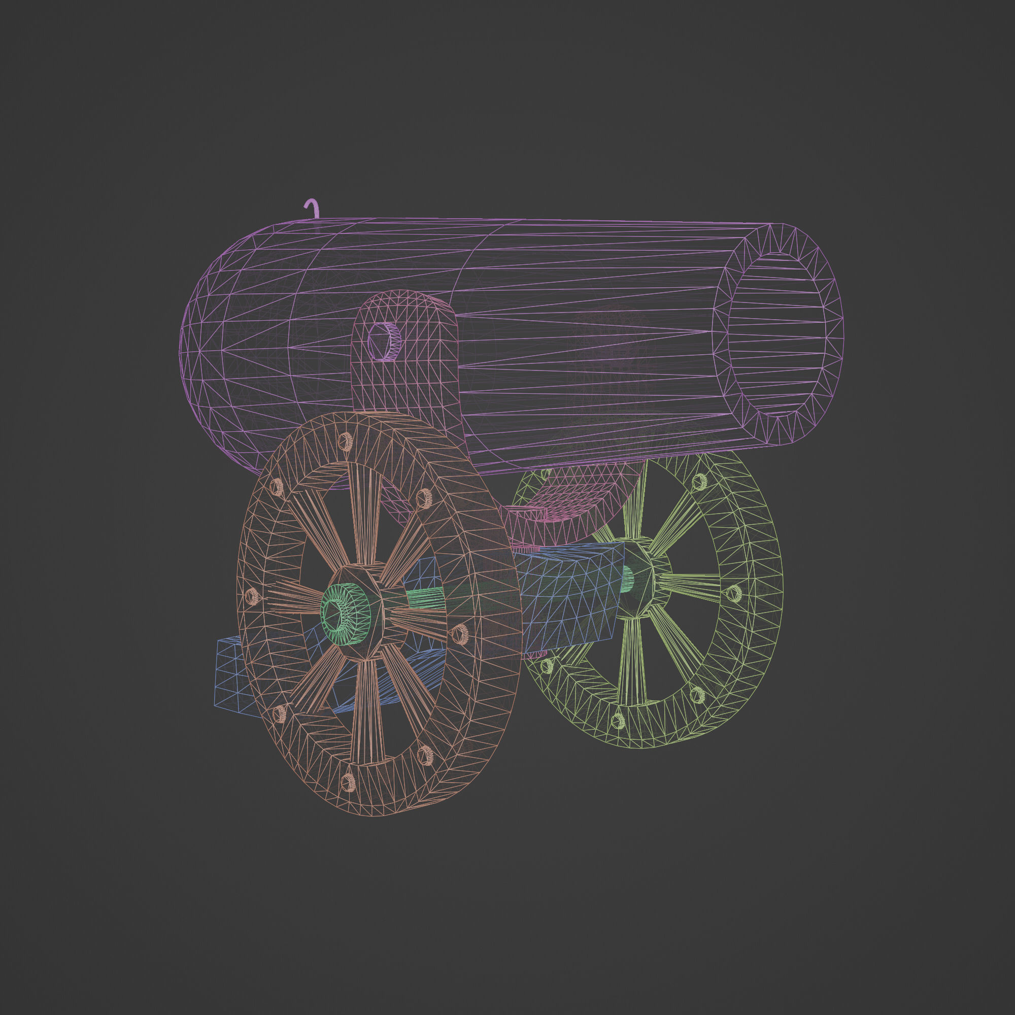 Ancient Medieval Cannon 3D model_1