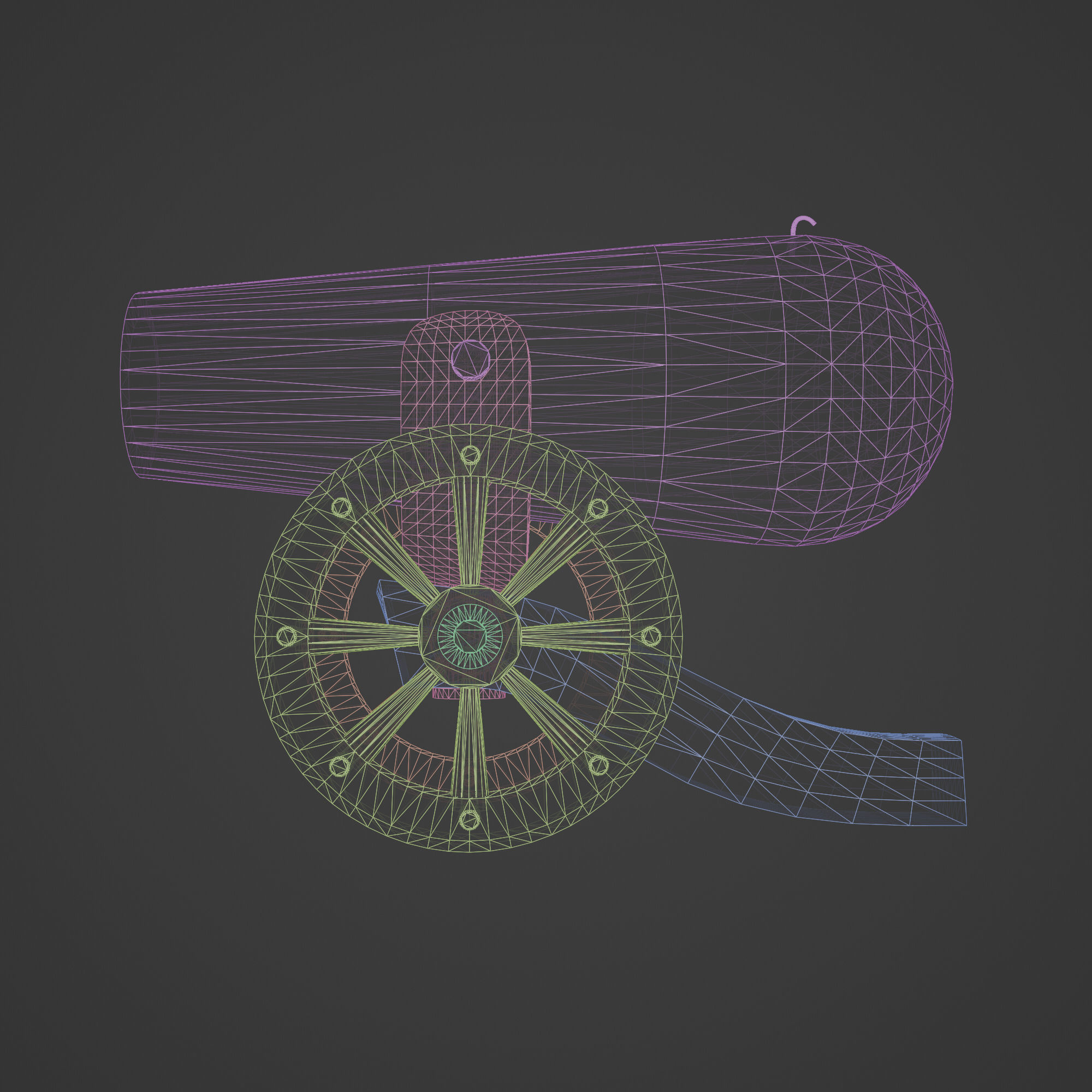 Ancient Medieval Cannon 3D model_5