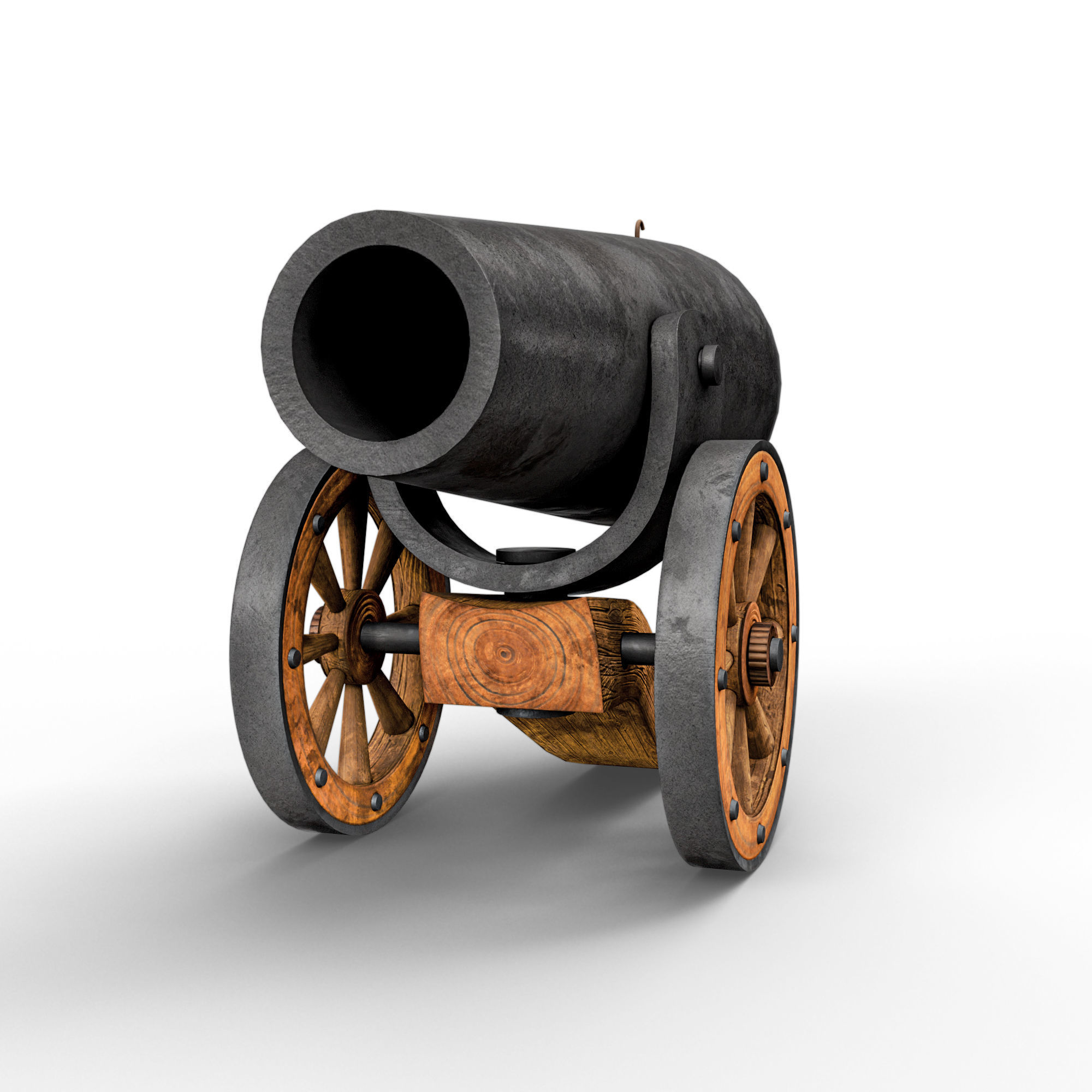 Ancient Medieval Cannon 3D model_2