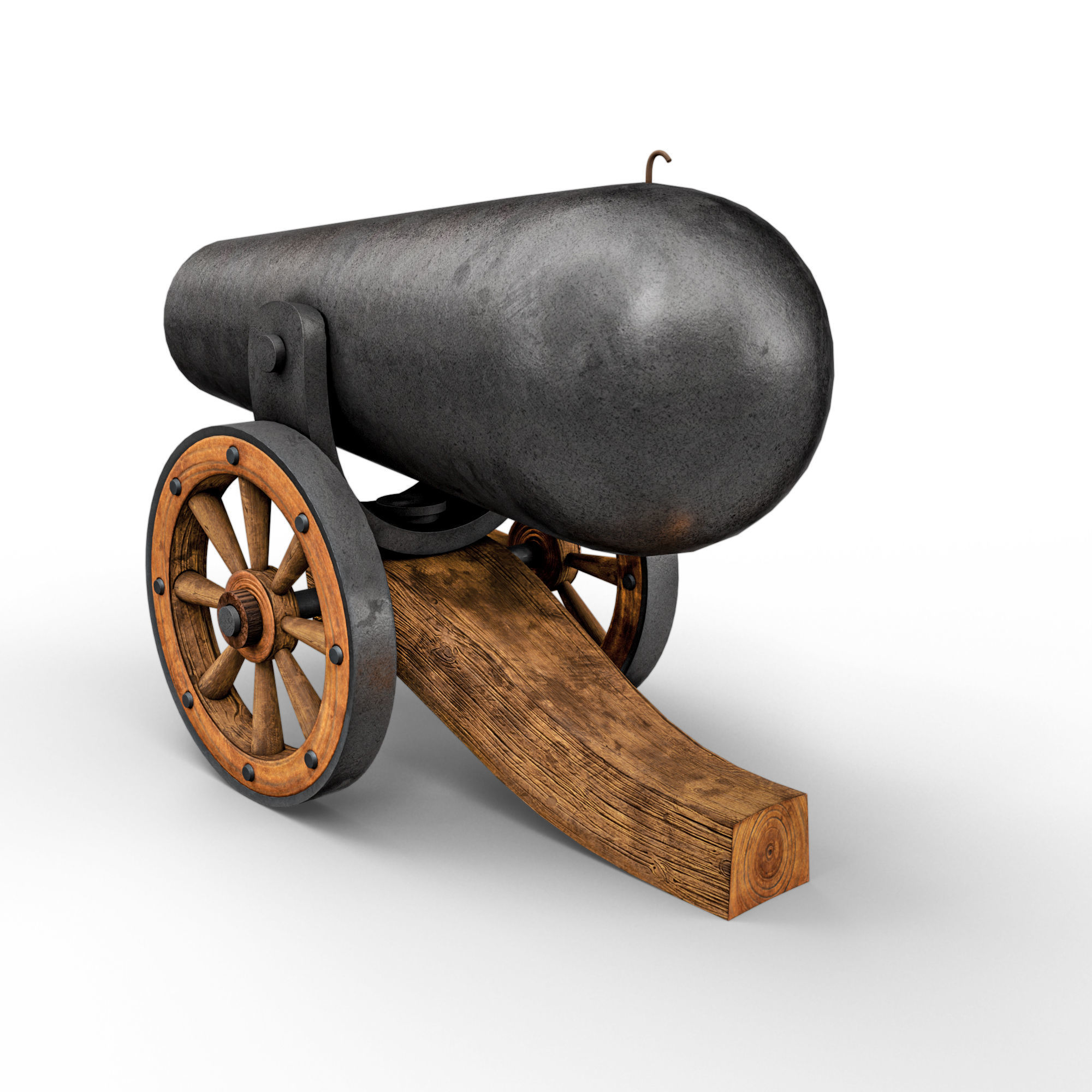 Ancient Medieval Cannon 3D model_6