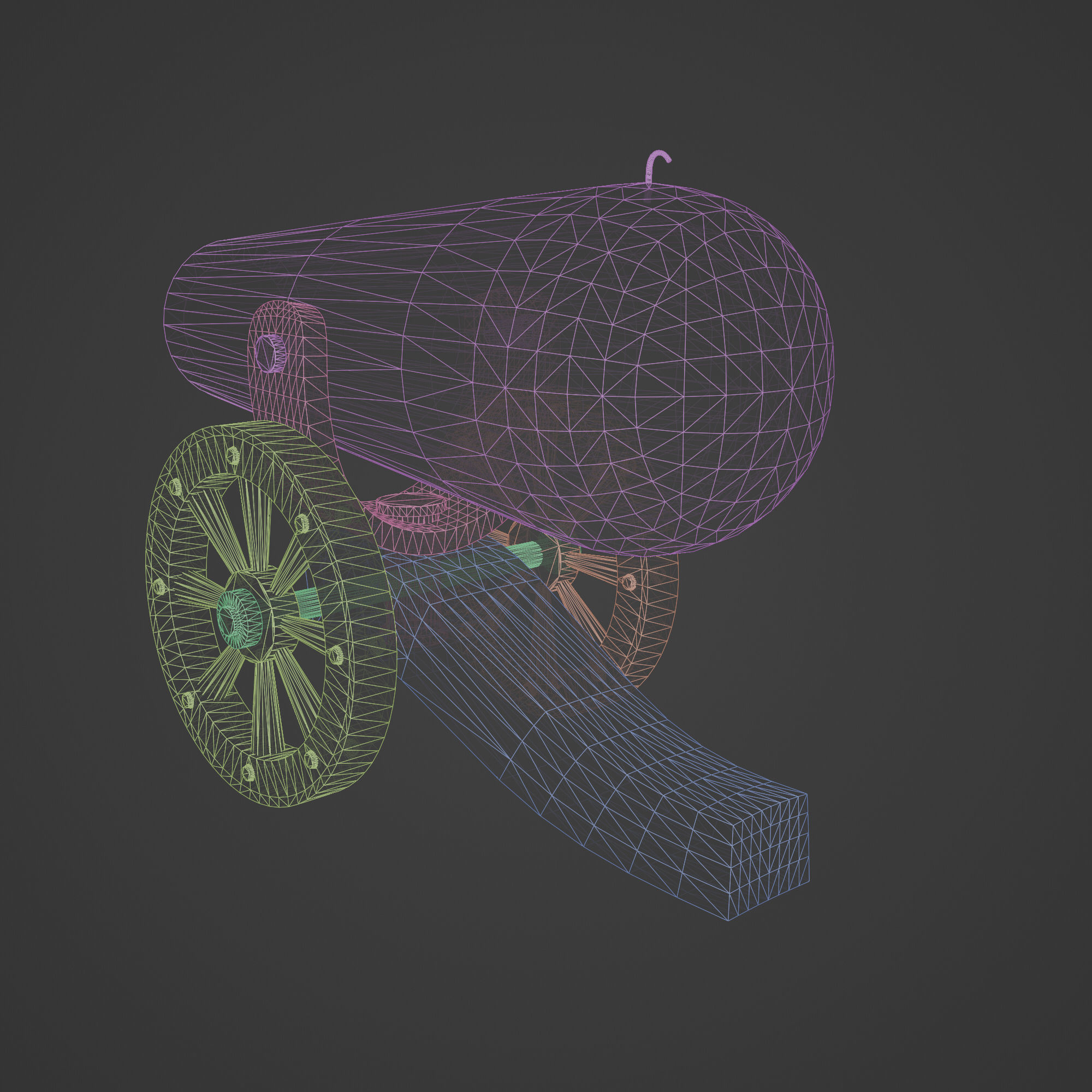 Ancient Medieval Cannon 3D model_7