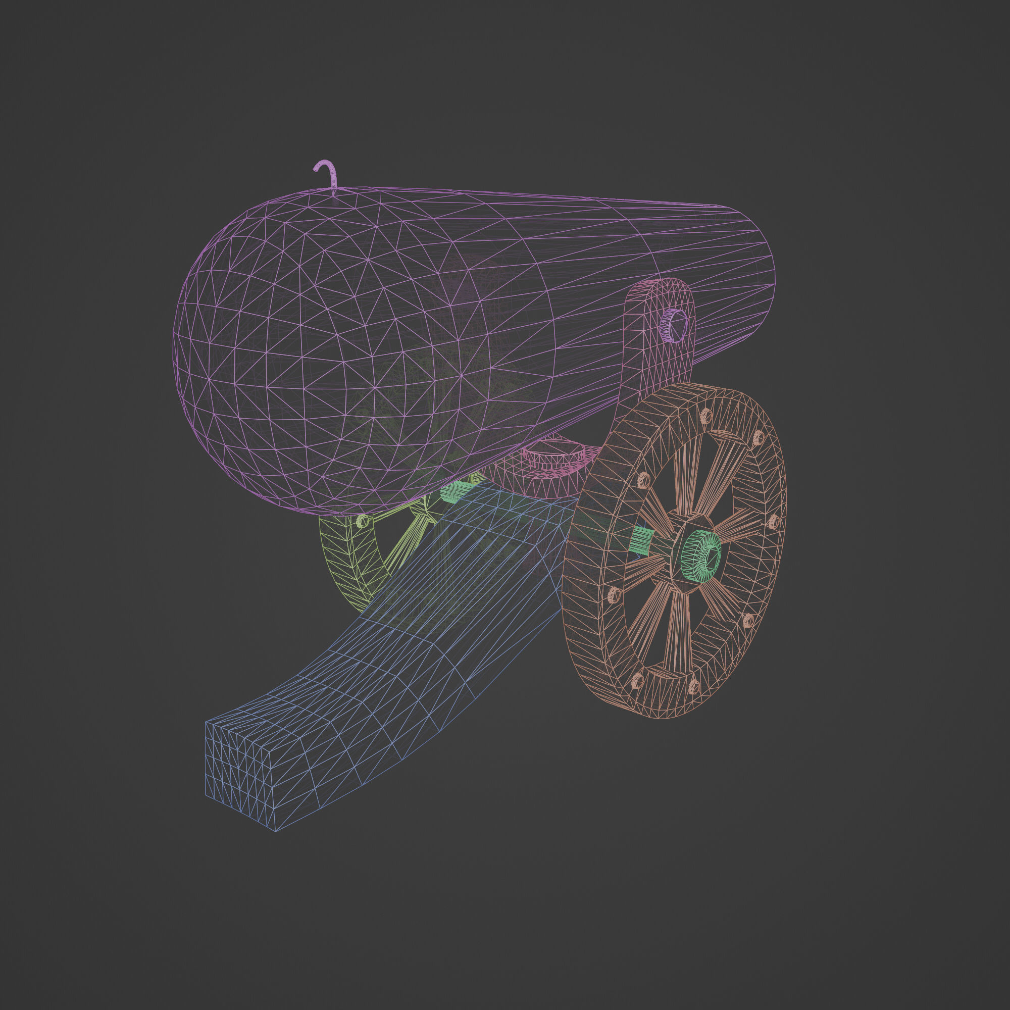 Ancient Medieval Cannon 3D model_9