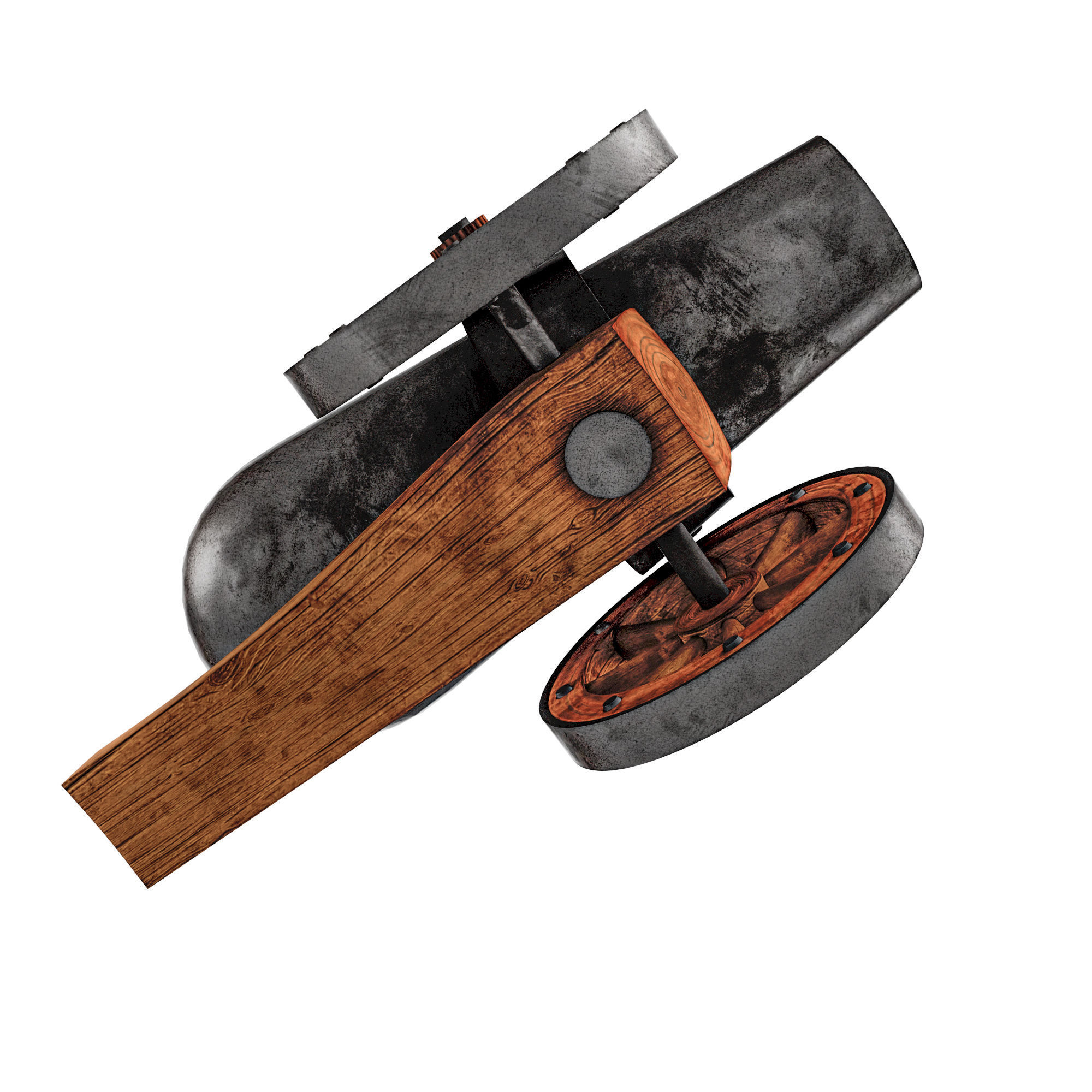 Ancient Medieval Cannon 3D model_12