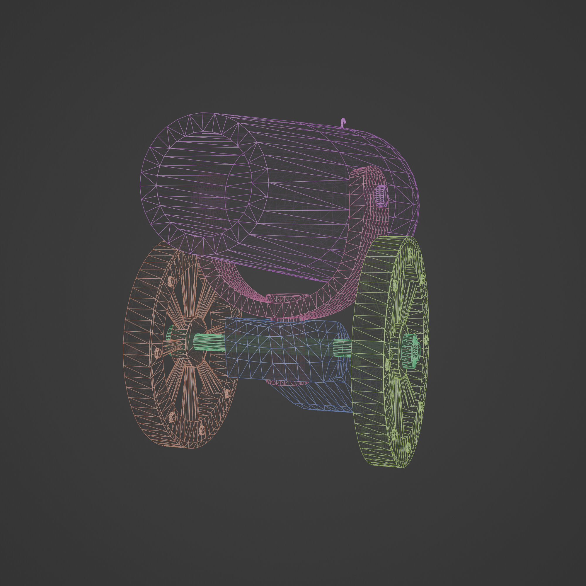 Ancient Medieval Cannon 3D model_3