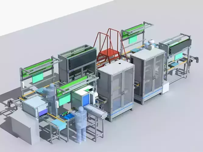 Industrial Equipment 9 - Flow Production Line 3D model