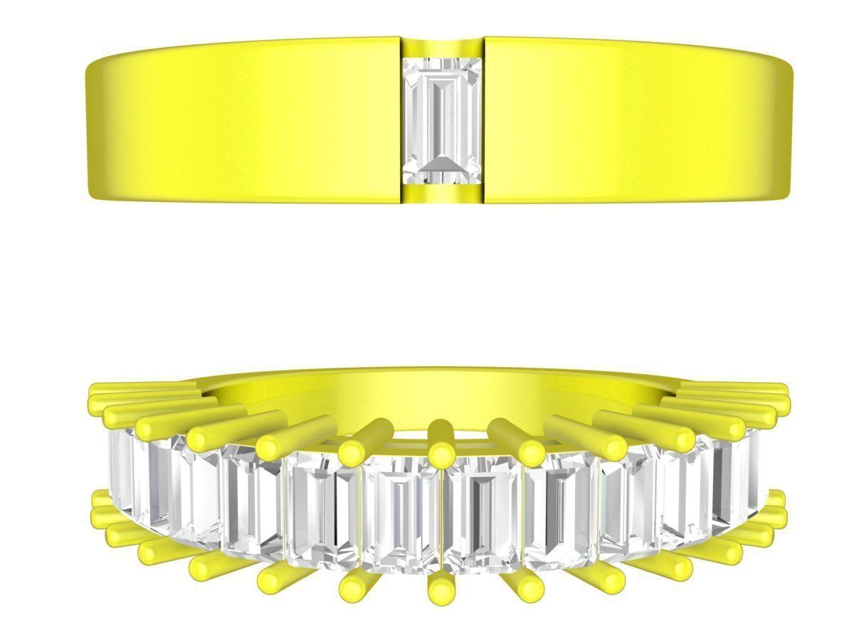 A7575 Korean Style Diamond Wedding Ring 3D Model 3D print model_1