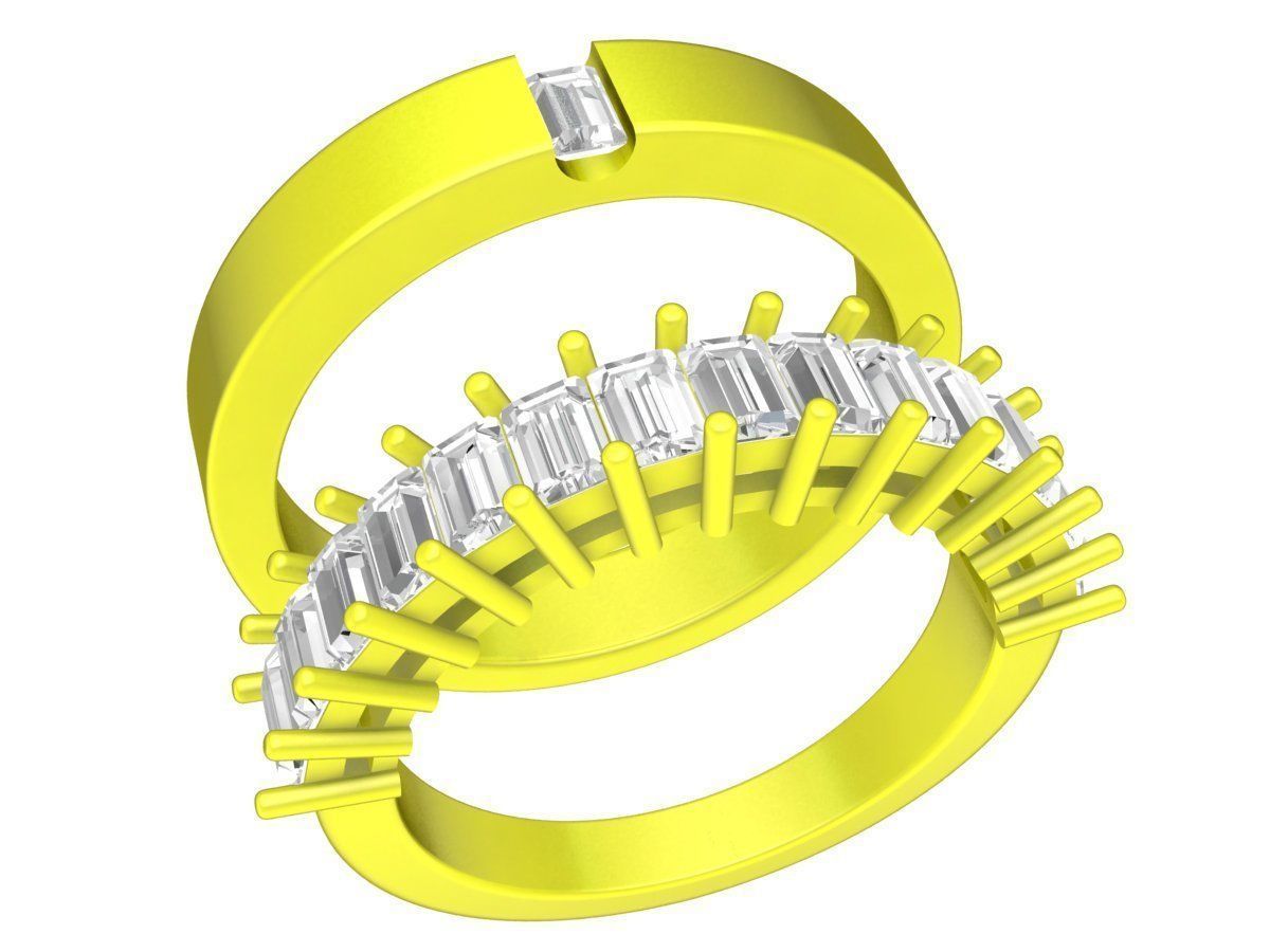 A7575 Korean Style Diamond Wedding Ring 3D Model 3D print model_4