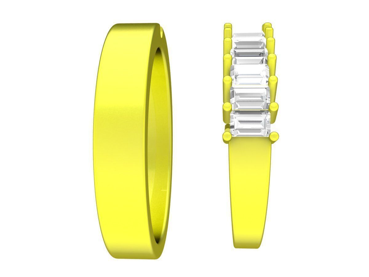 A7575 Korean Style Diamond Wedding Ring 3D Model 3D print model_3