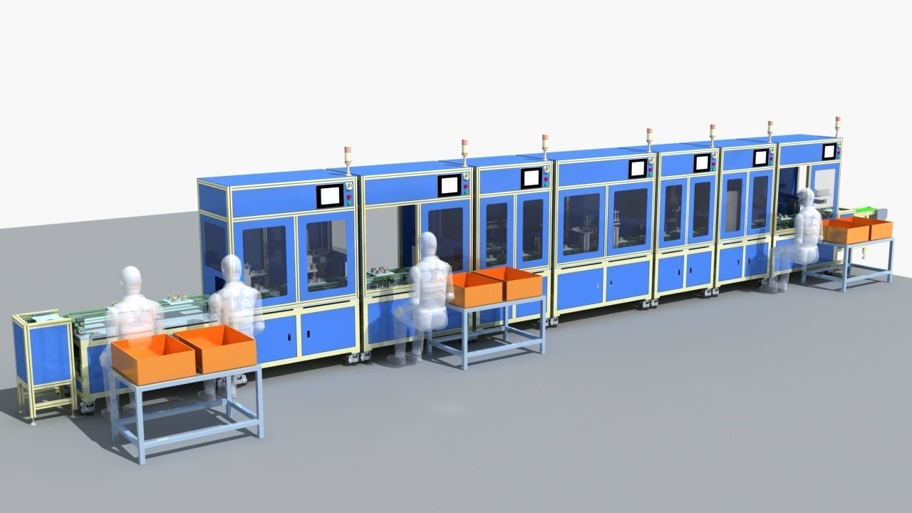 Industrial Equipment 28-Motor Automatic Assembly Production  3D model_1