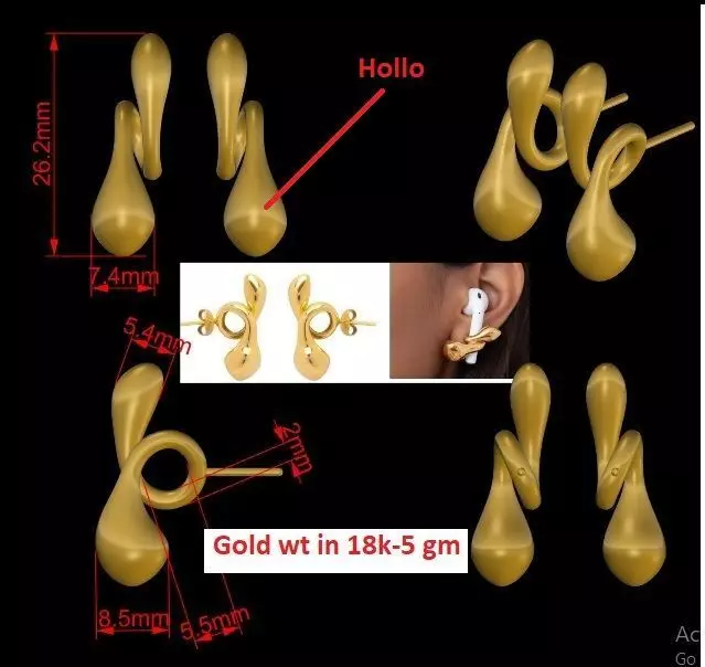earring airpod 3D print model Free 3D print model