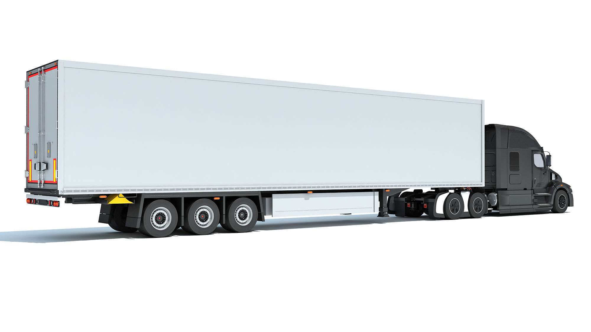 Truck with Refrigerator Trailer 3D model_4