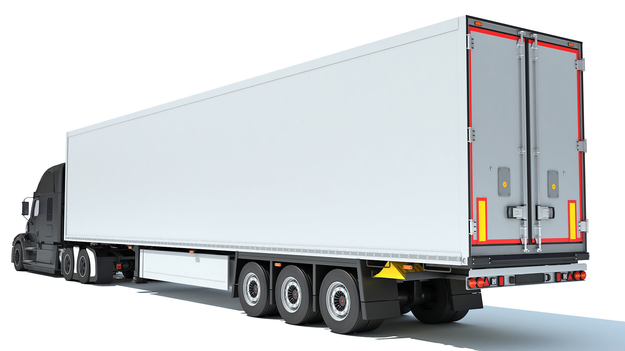 Truck with Refrigerator Trailer 3D model_3