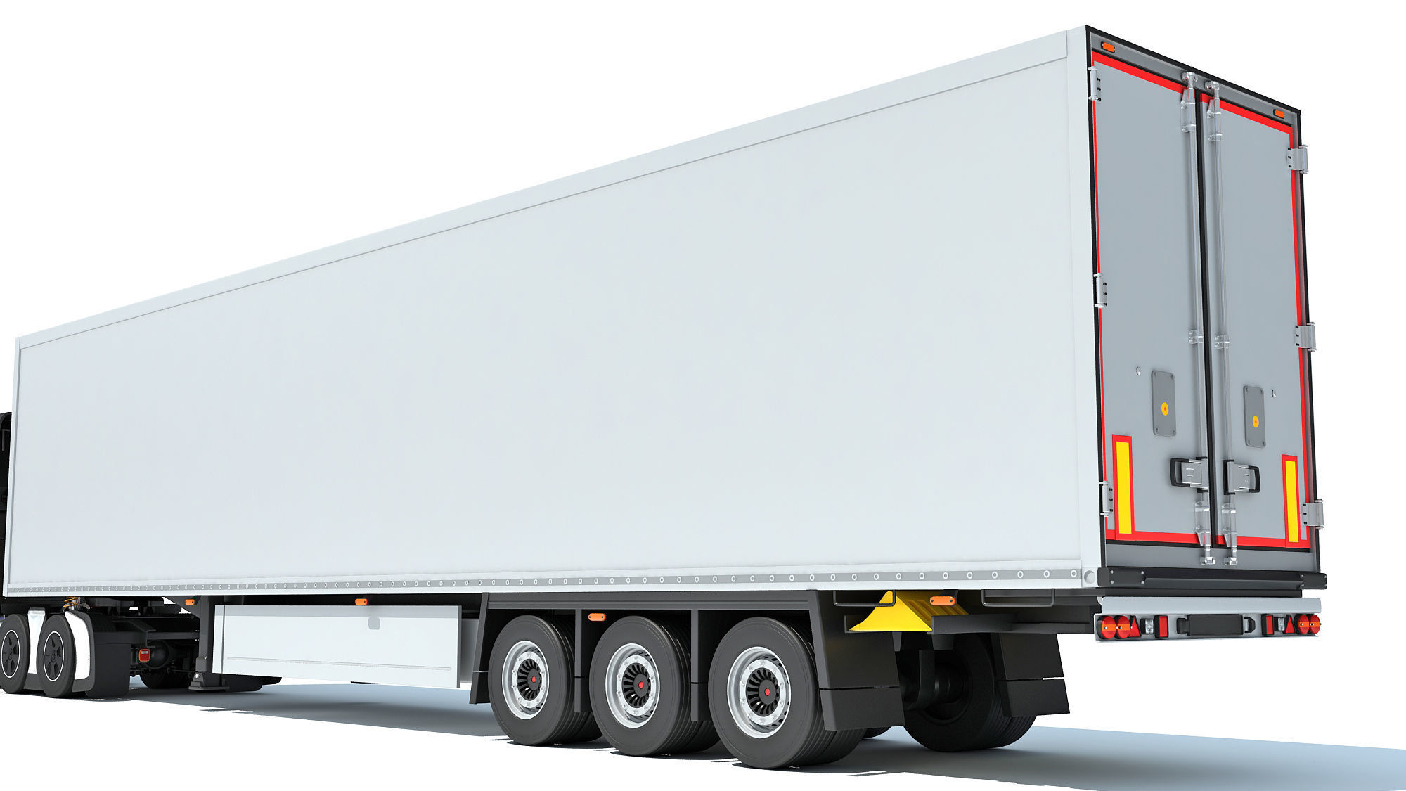 Truck with Refrigerator Trailer 3D model_15