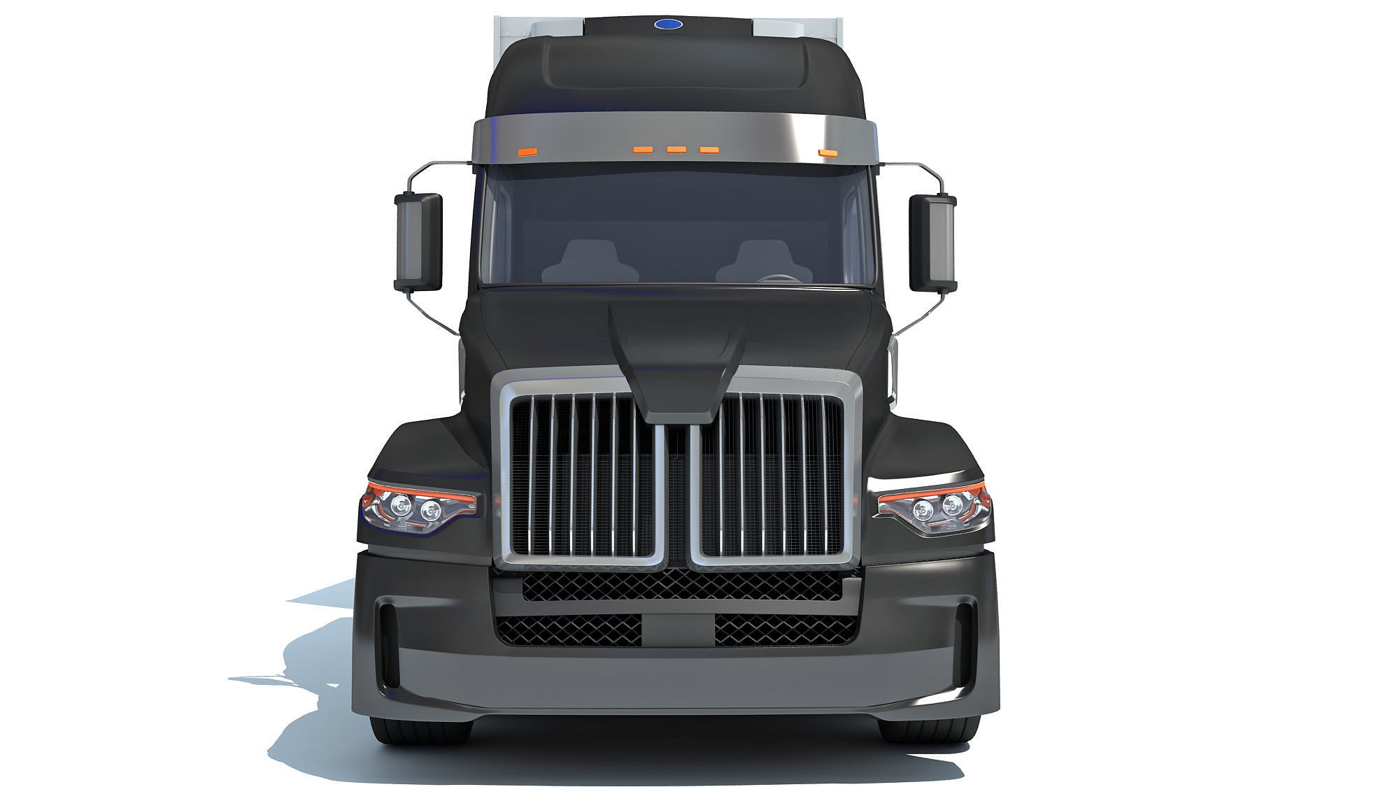 Truck with Refrigerator Trailer 3D model_10