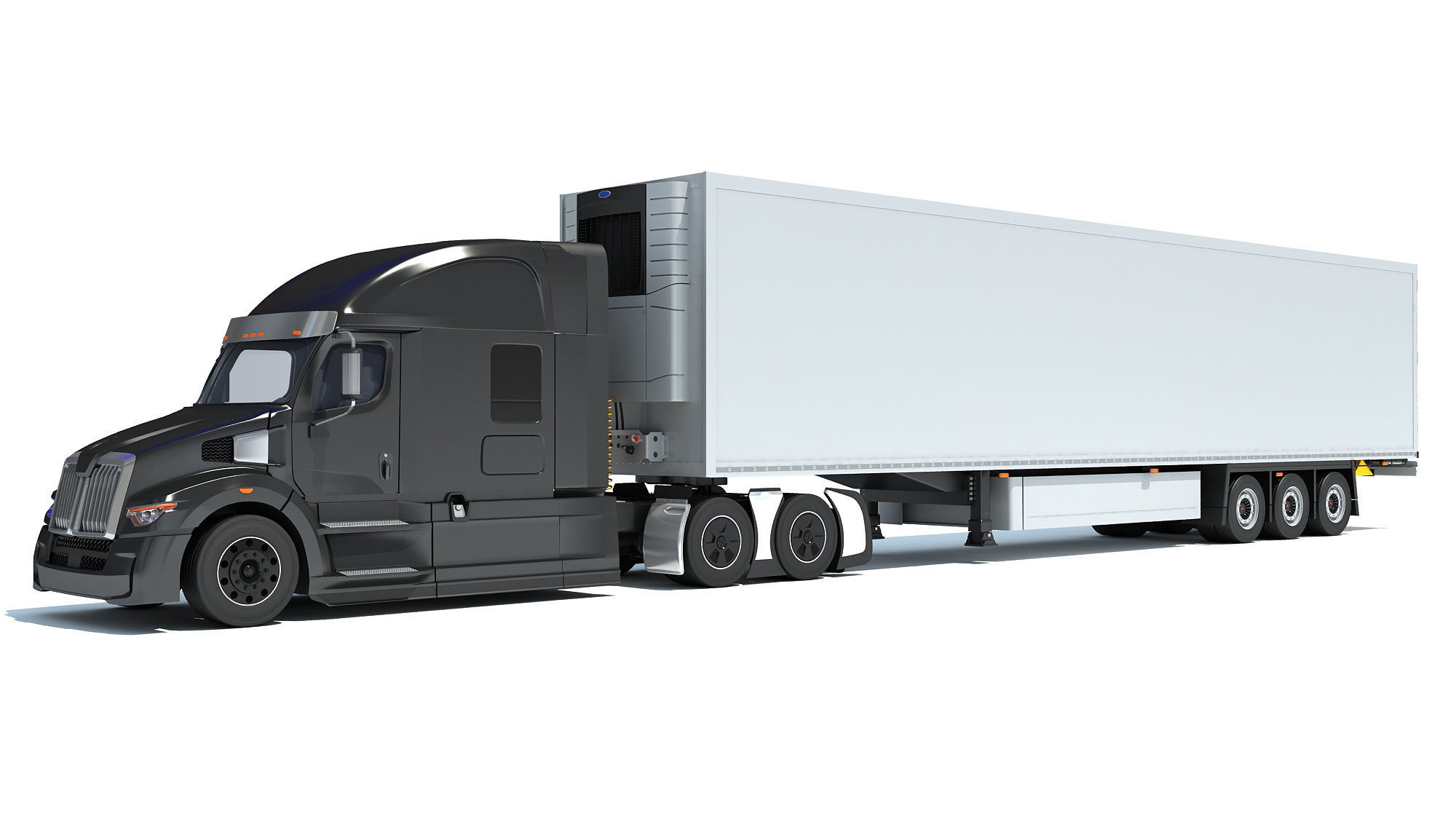 Truck with Refrigerator Trailer 3D model_8