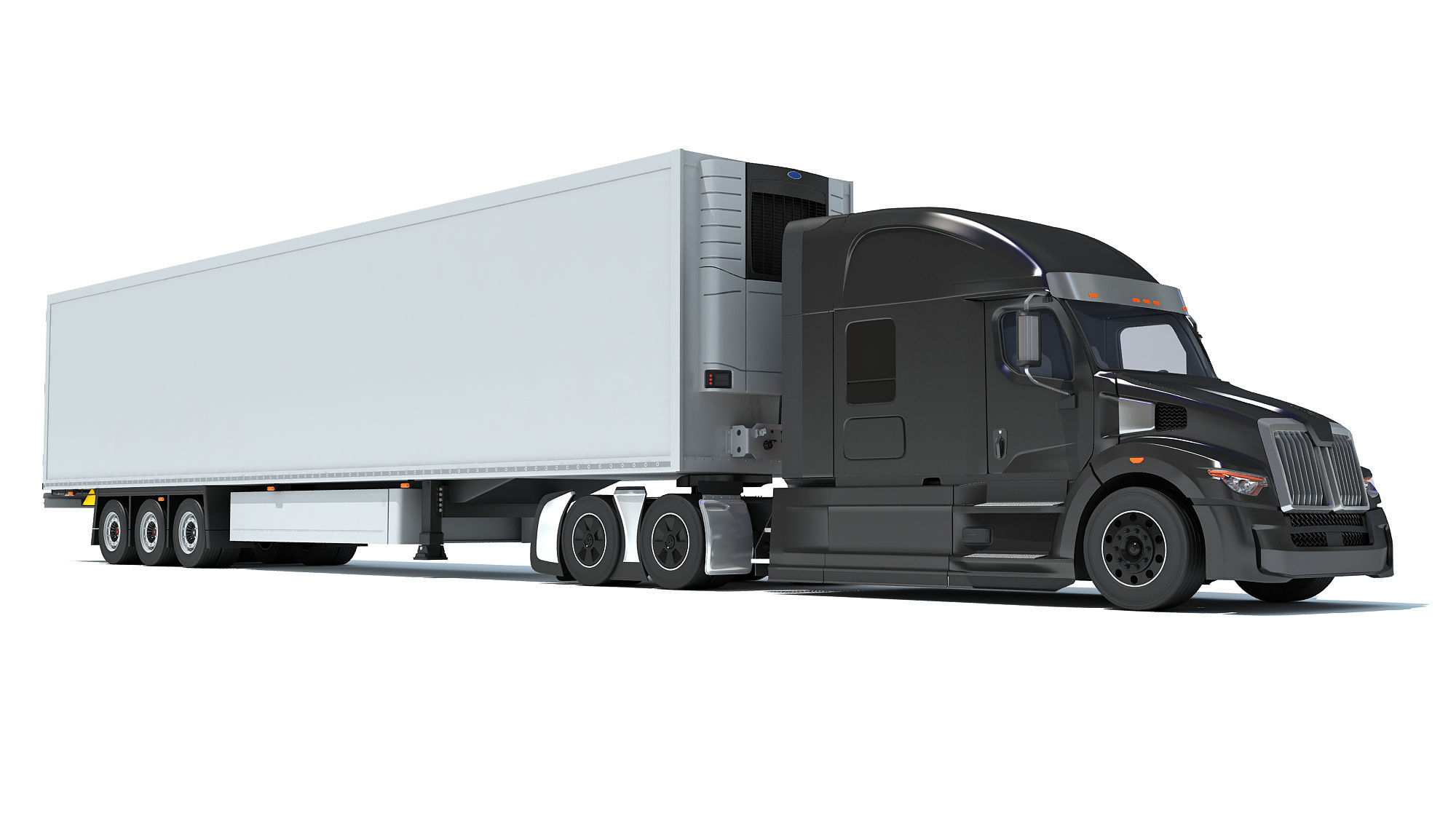 Truck with Refrigerator Trailer 3D model_9