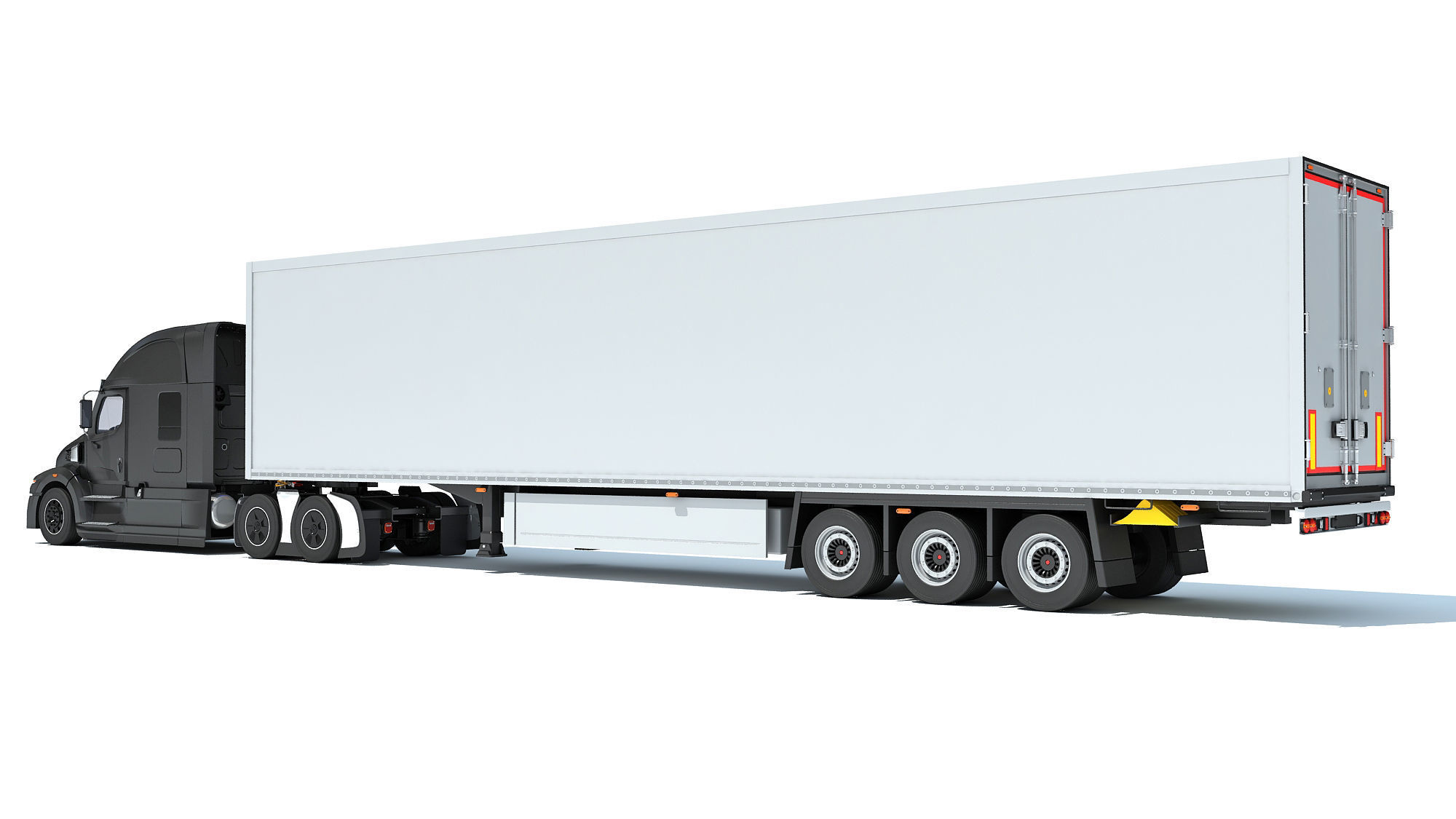 Truck with Refrigerator Trailer 3D model_2