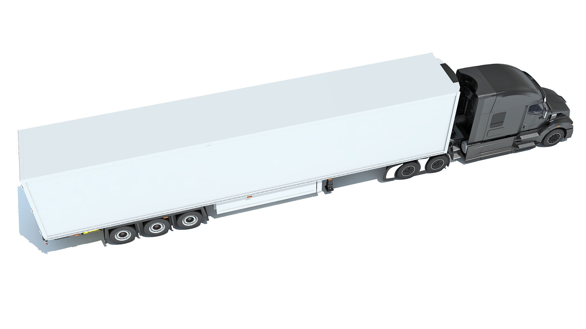 Truck with Refrigerator Trailer 3D model_6