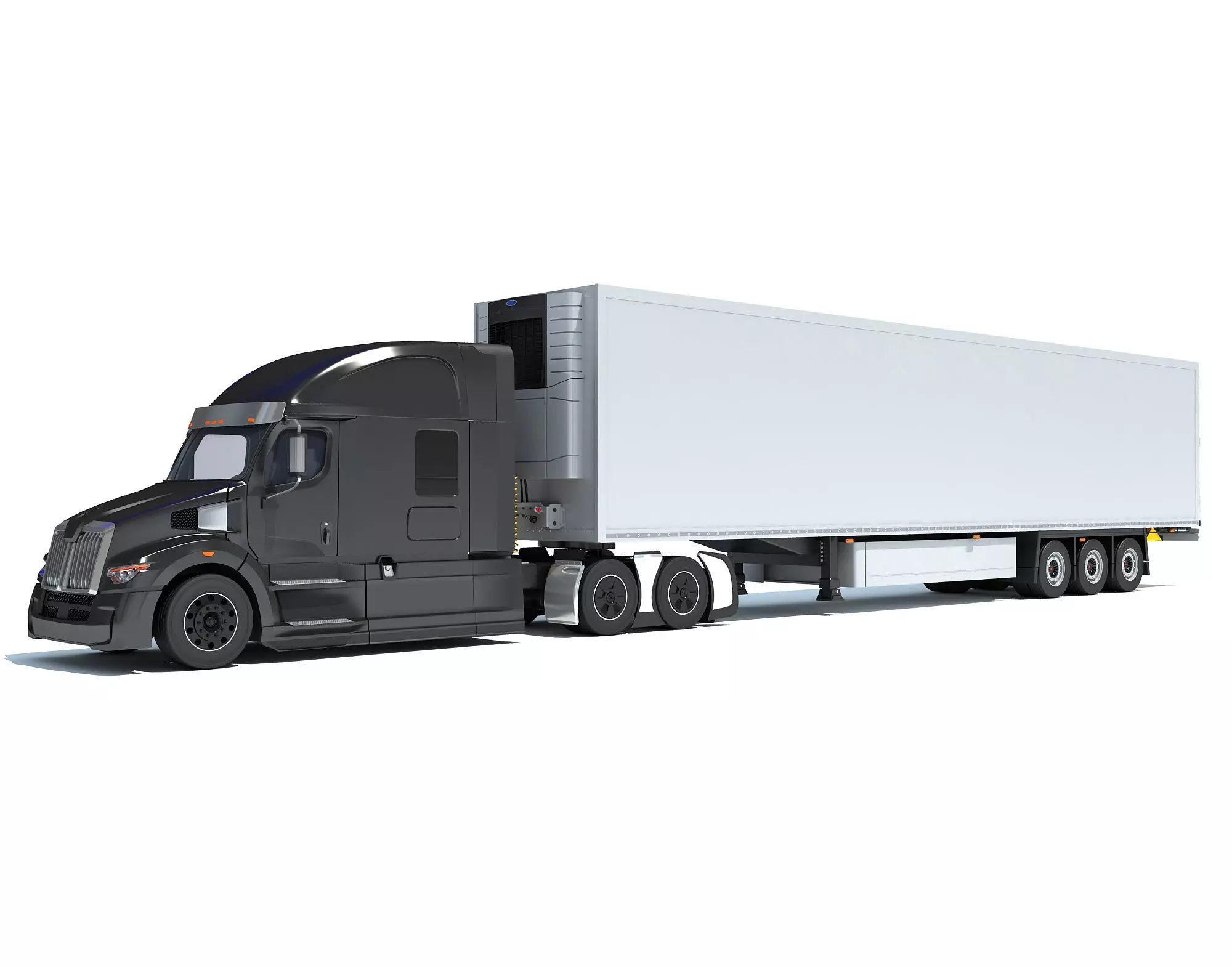 Truck with Refrigerator Trailer 3D model_0