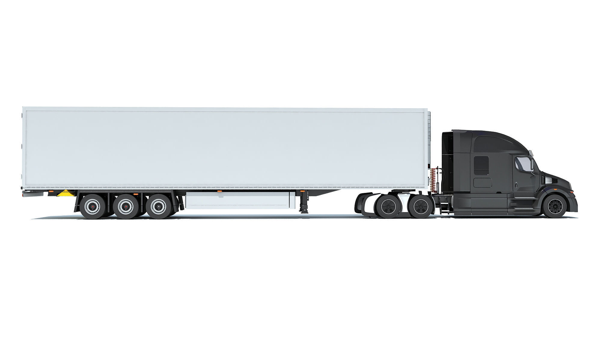 Truck with Refrigerator Trailer 3D model_5