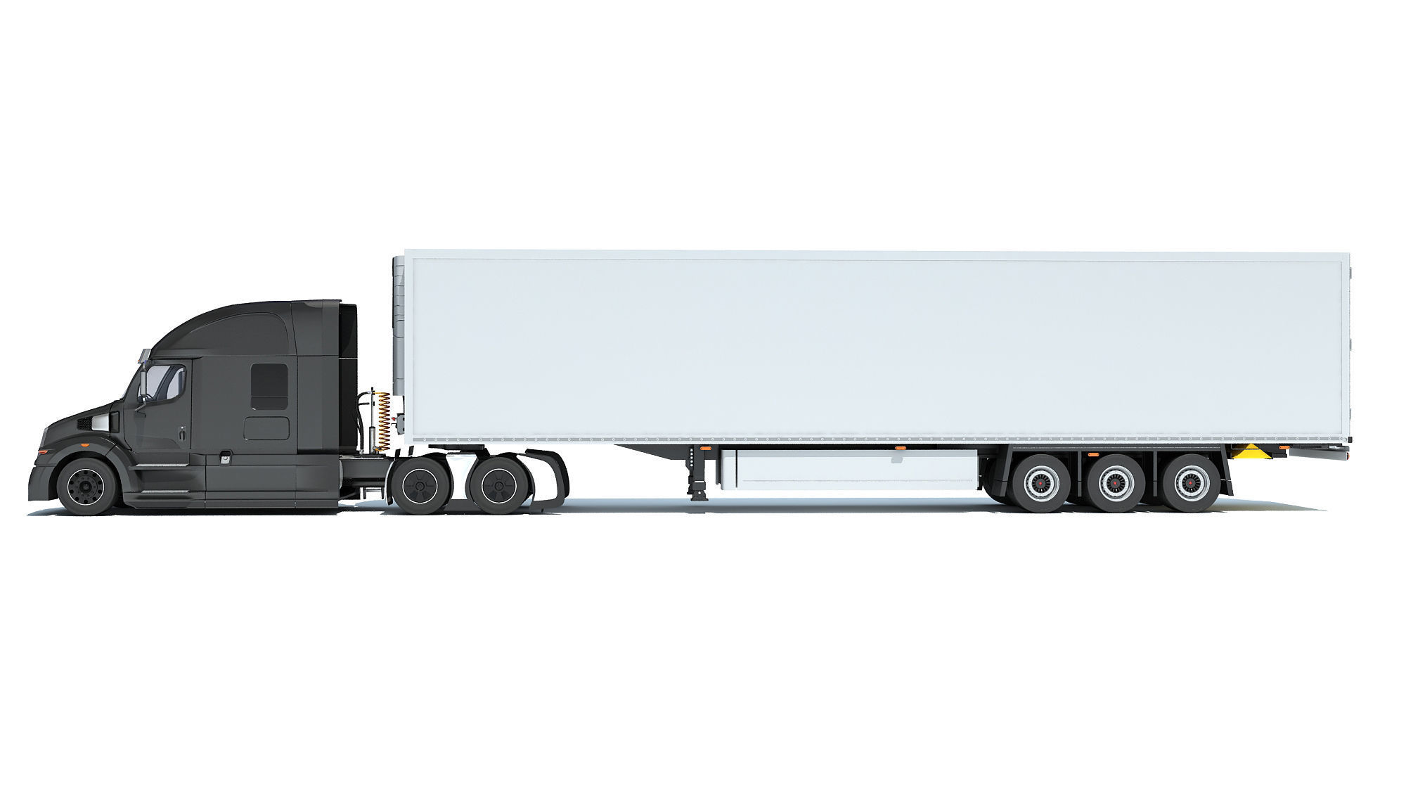 Truck with Refrigerator Trailer 3D model_1