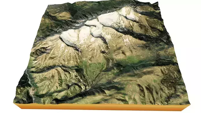 Mount Timpanogos in the  Wasatch Mountains 3d terrain Low-poly 3D model