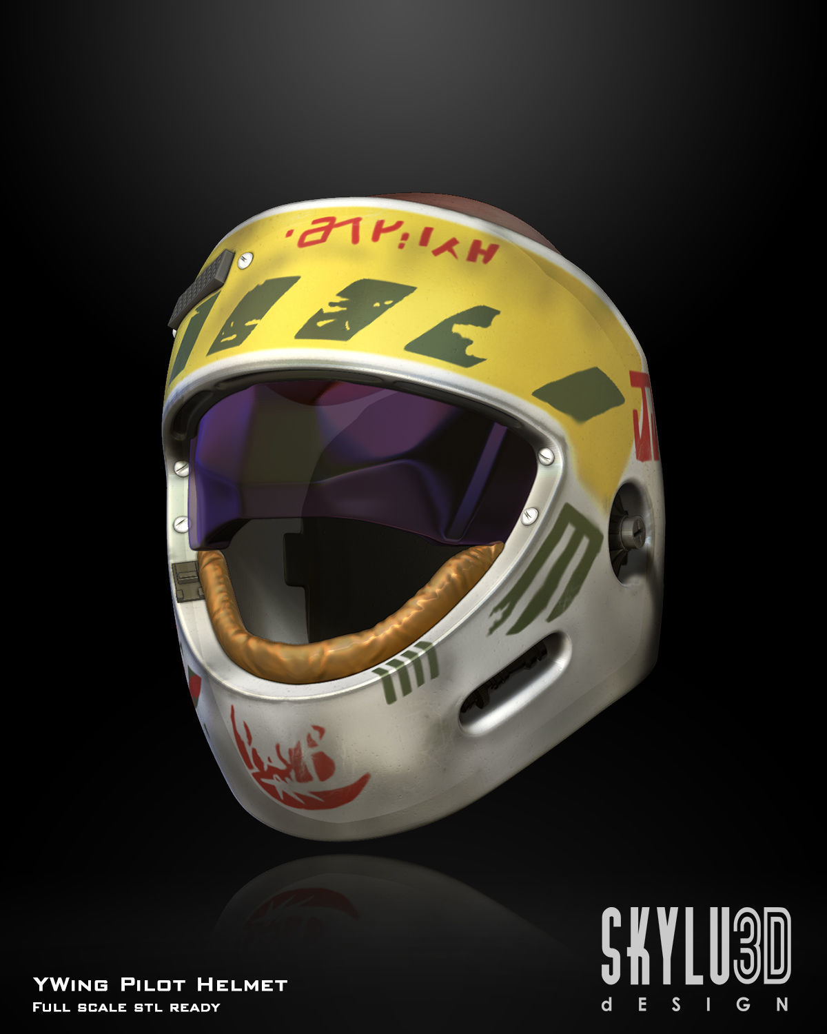 YWing Props Helmet and Figure Custom Bundle STL Files 3D print model_1