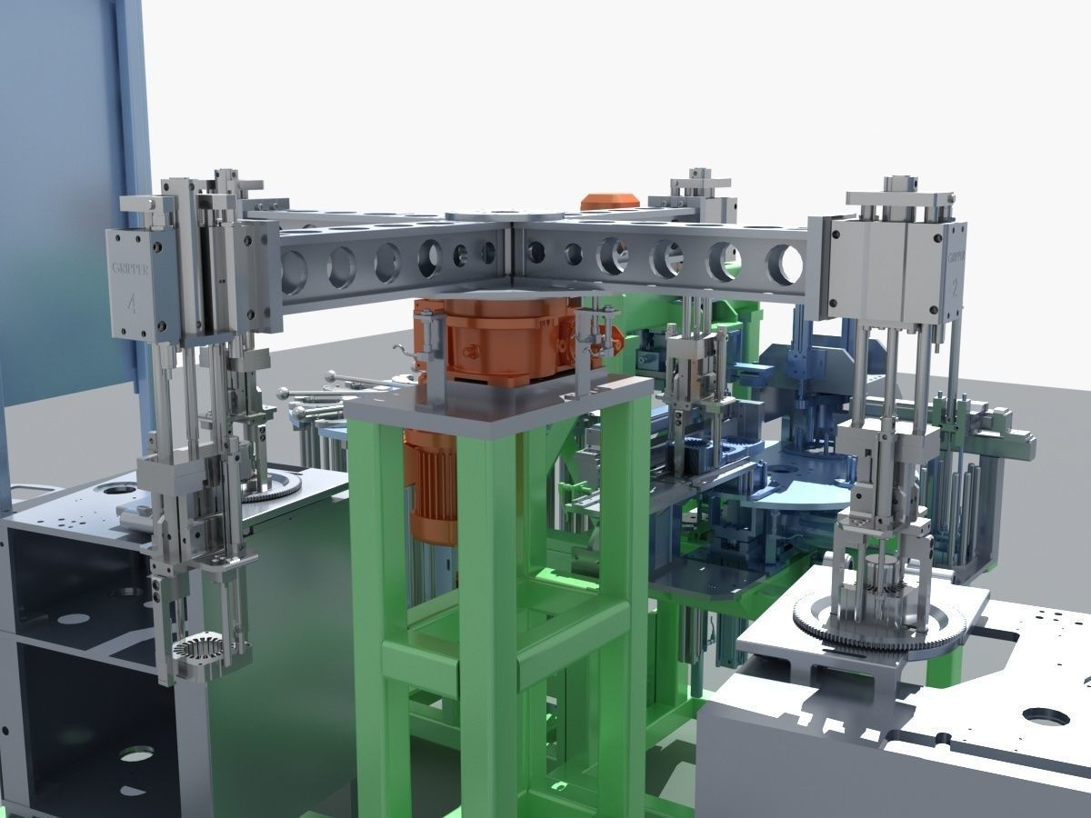 Industrial Equipment 33 - Multi Station Dual Turntable  3D model_8