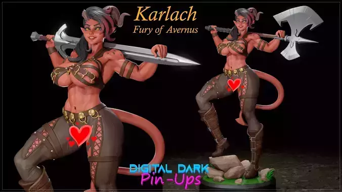 Karlach with NSFW version and Miniatures  3D print model