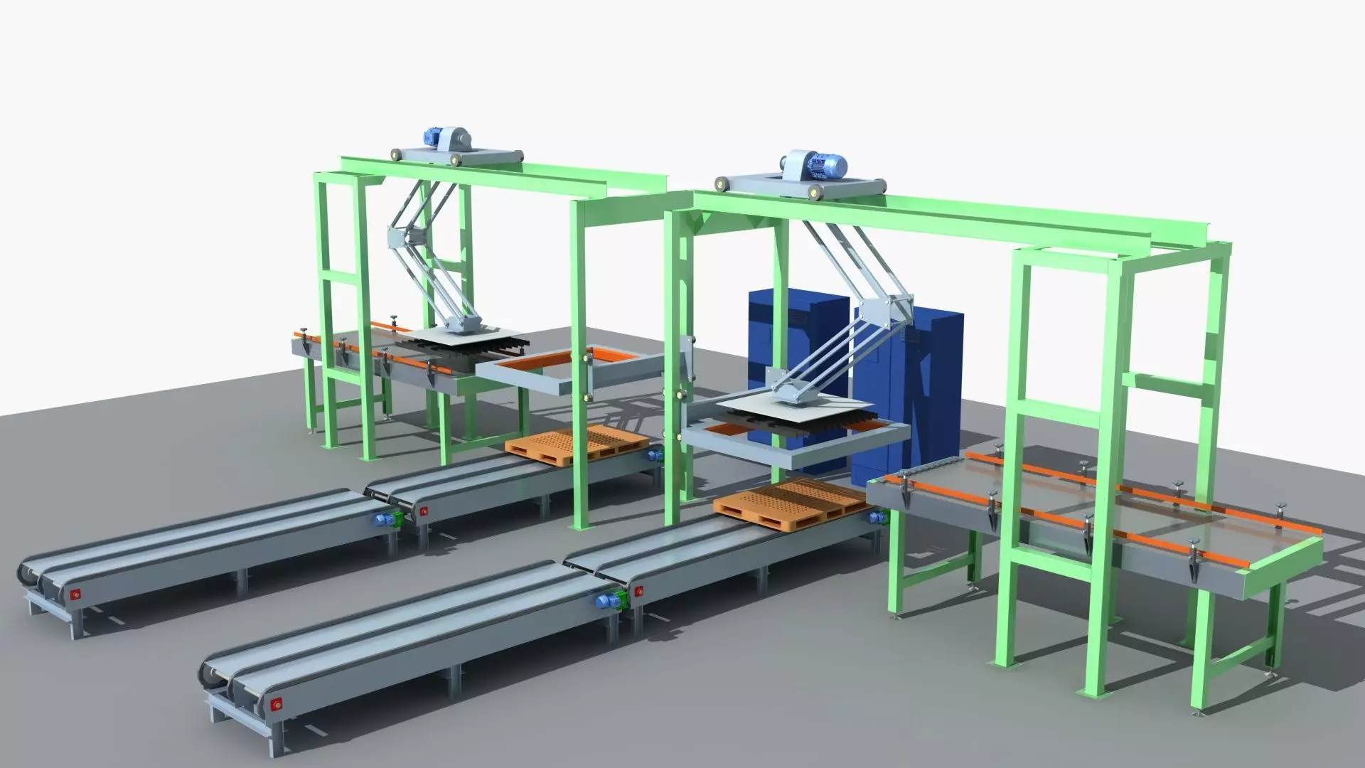 Industrial Equipment 35 - Pallet Stacker Assembly Line 3D model_0