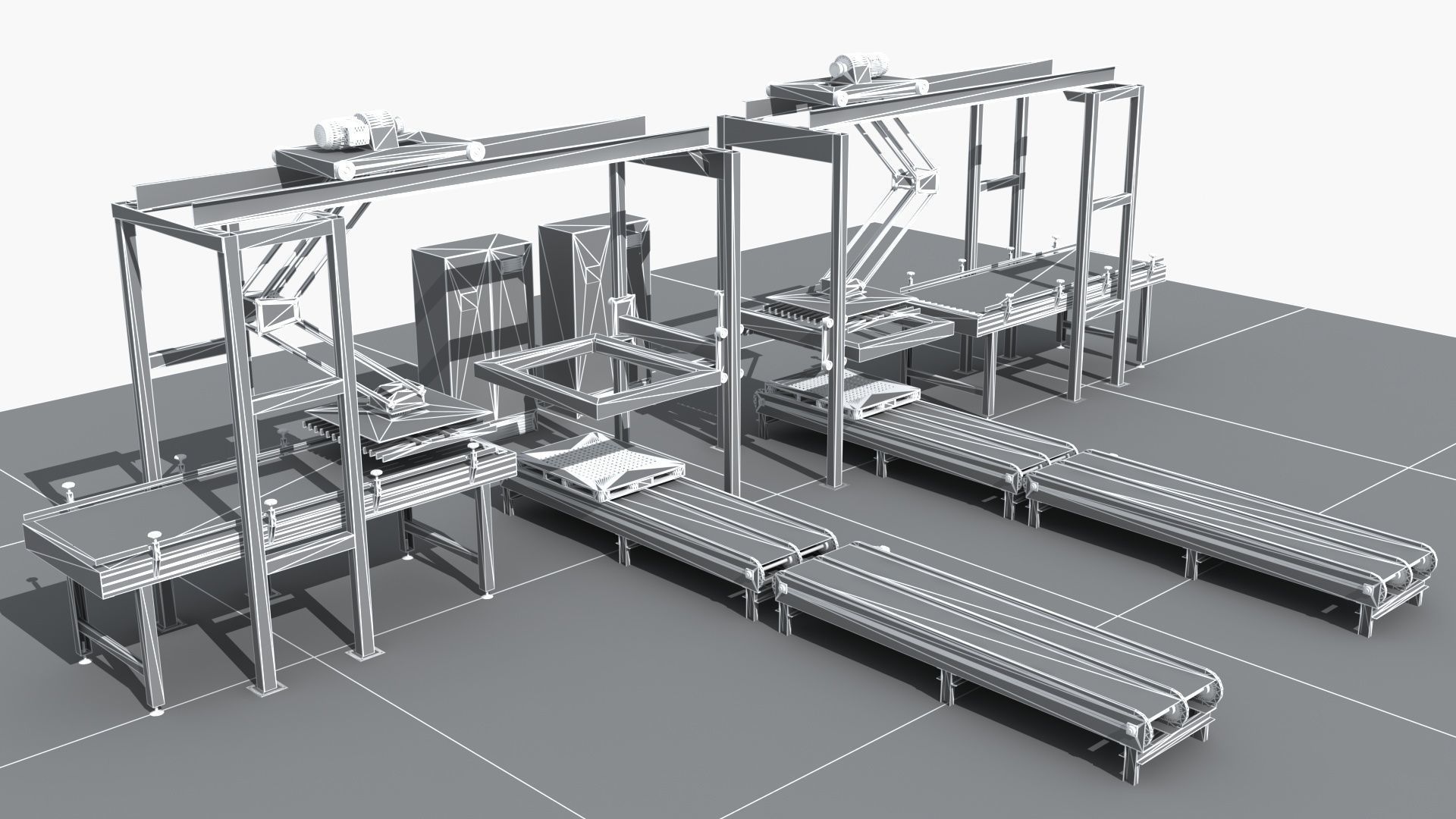 Industrial Equipment 35 - Pallet Stacker Assembly Line 3D model_10