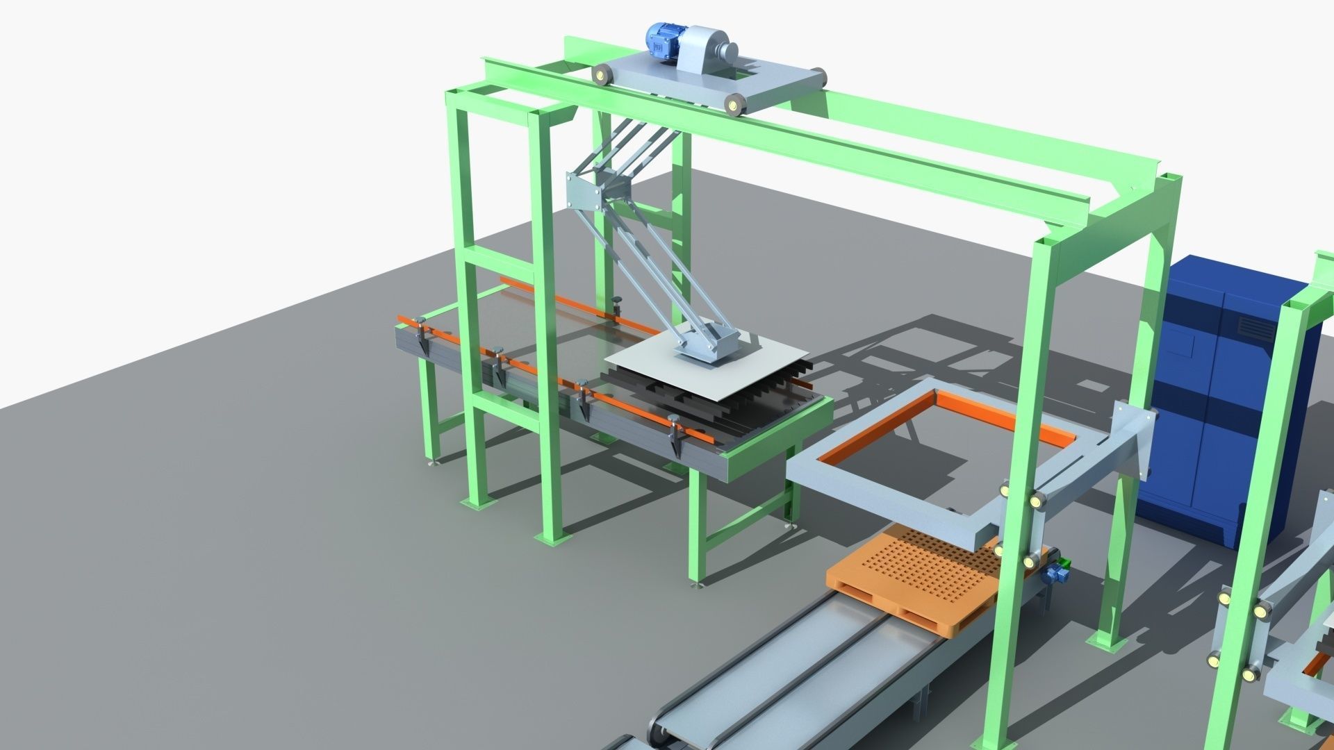 Industrial Equipment 35 - Pallet Stacker Assembly Line 3D model_2
