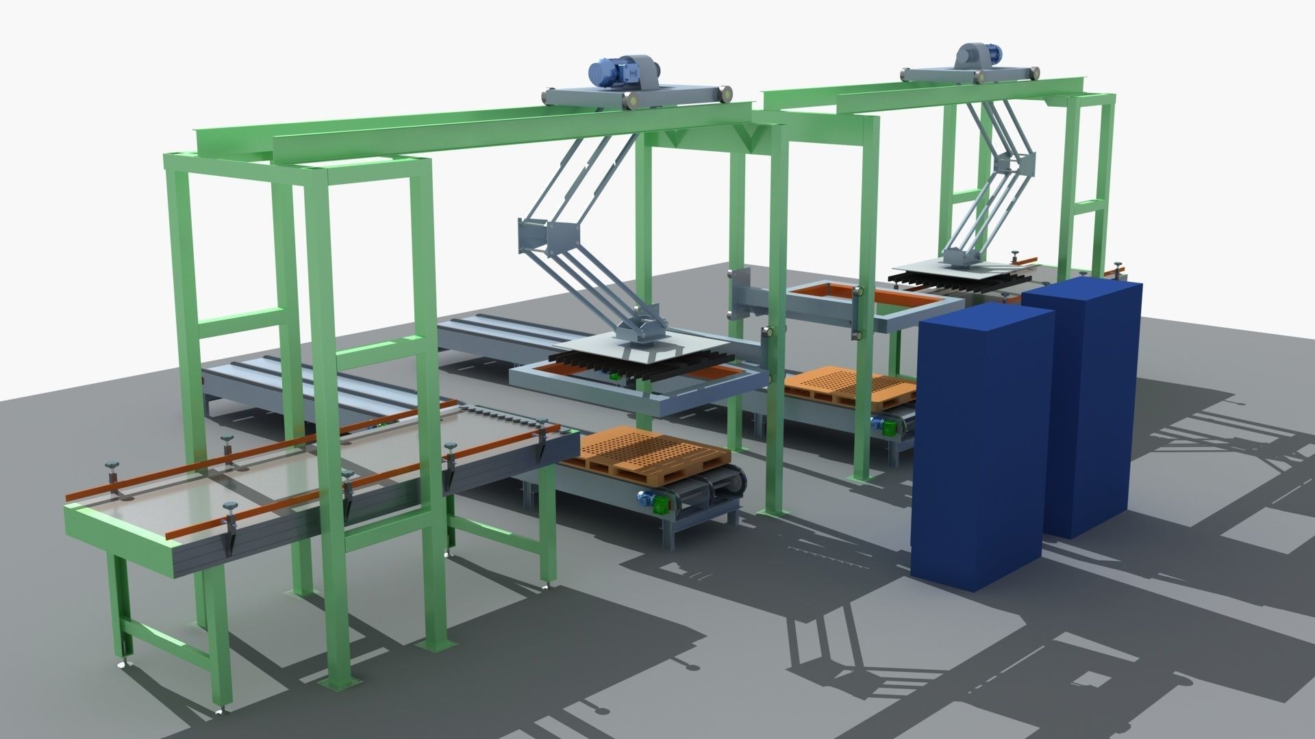 Industrial Equipment 35 - Pallet Stacker Assembly Line 3D model_4