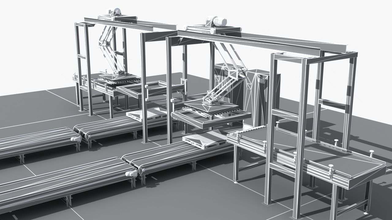 Industrial Equipment 35 - Pallet Stacker Assembly Line 3D model_11