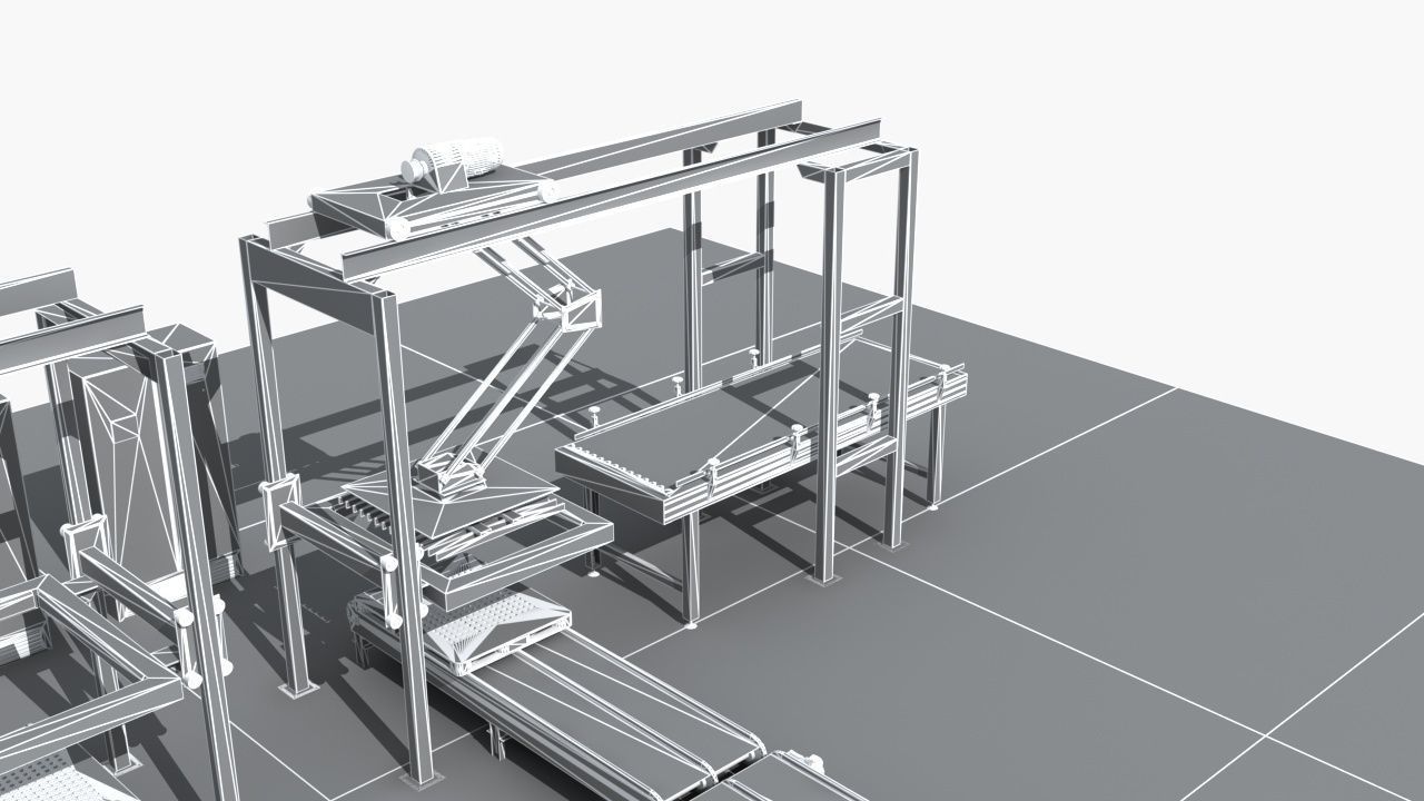 Industrial Equipment 35 - Pallet Stacker Assembly Line 3D model_12