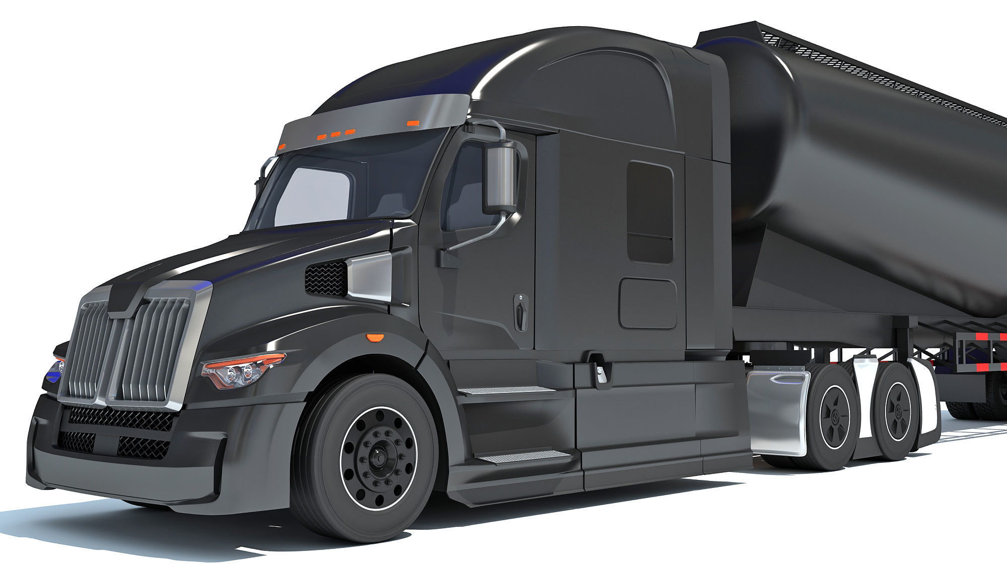 Truck with Tank Trailer 3D model_12