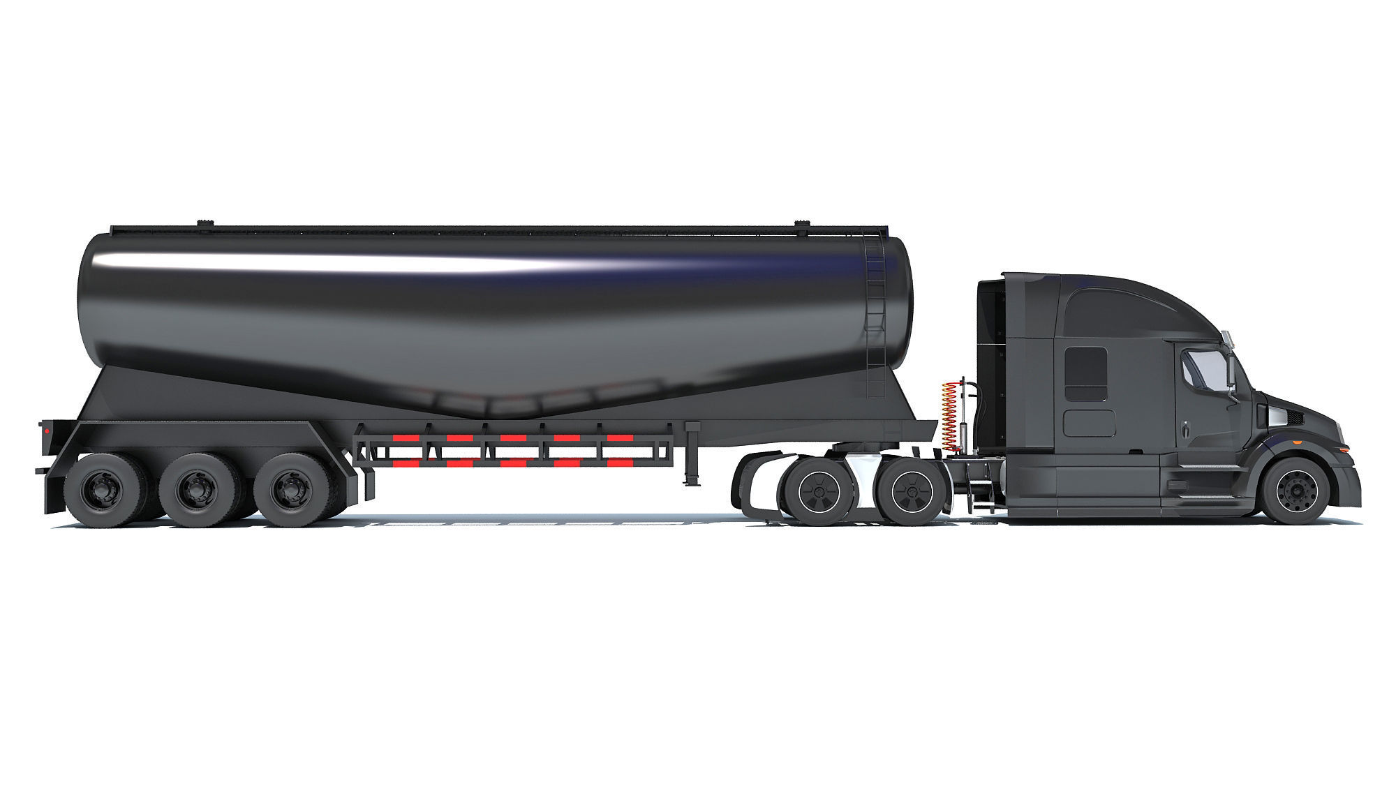 Truck with Tank Trailer 3D model_5