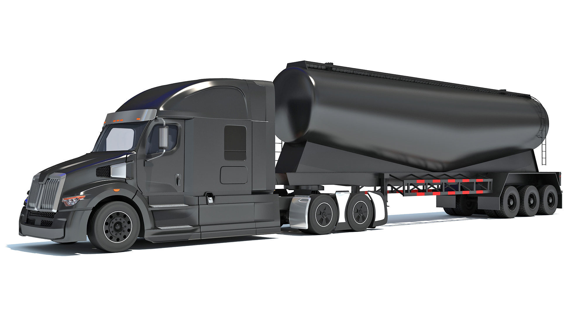 Truck with Tank Trailer 3D model_8