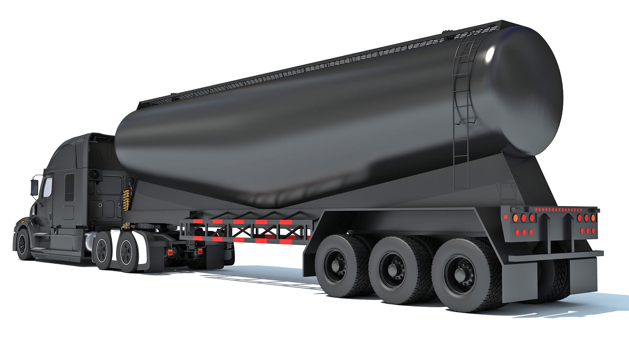 Truck with Tank Trailer 3D model_3